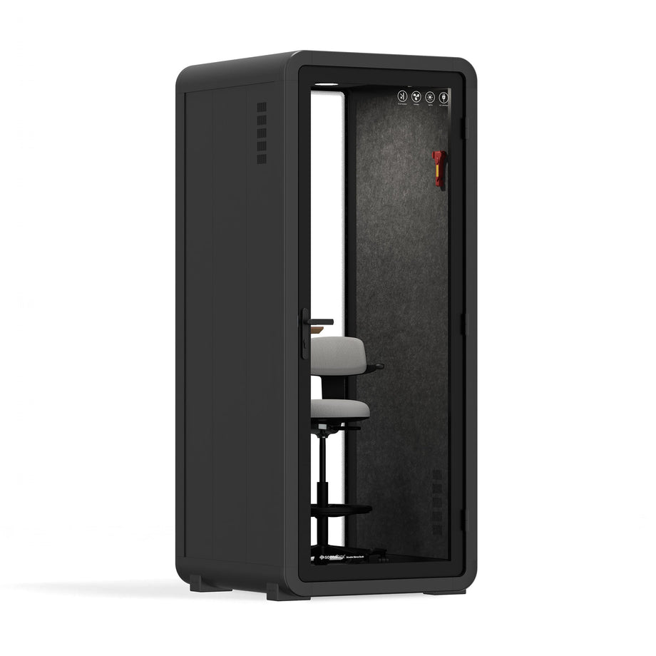 Bureau Pod Quell Acoustique Charcoal / Upgraded Device Shelf / Dark Grey