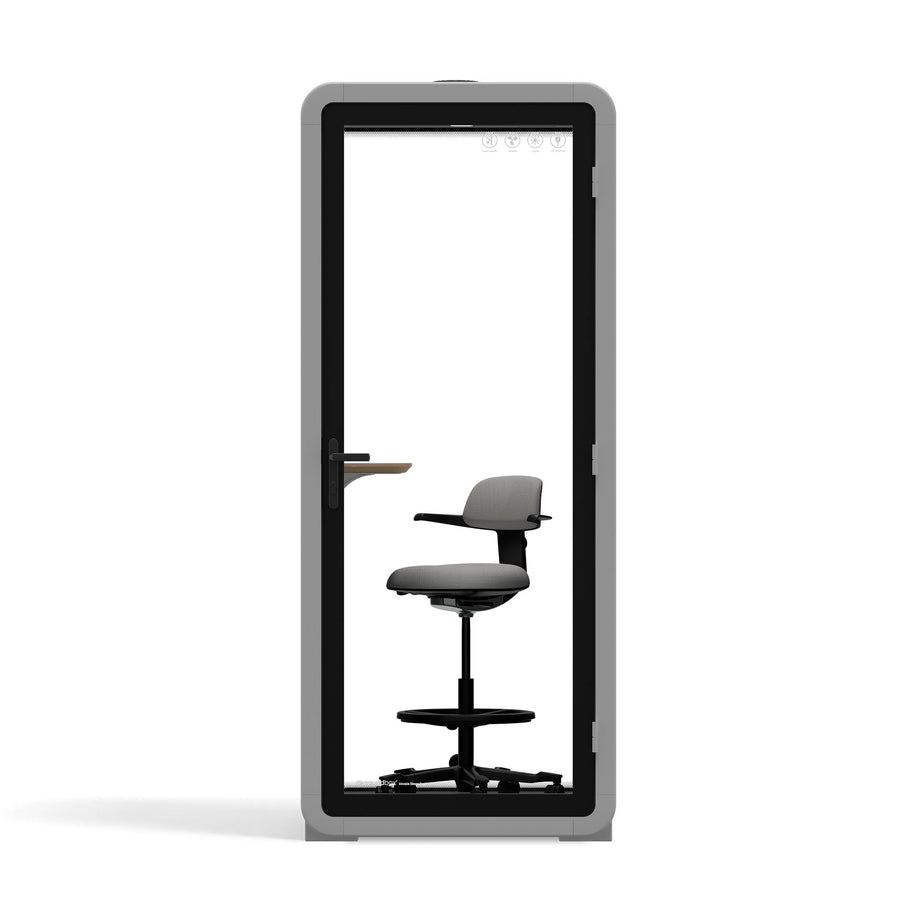 Bureau Pod Quell Acoustique Light Grey / Upgraded Device Shelf / Dark Grey