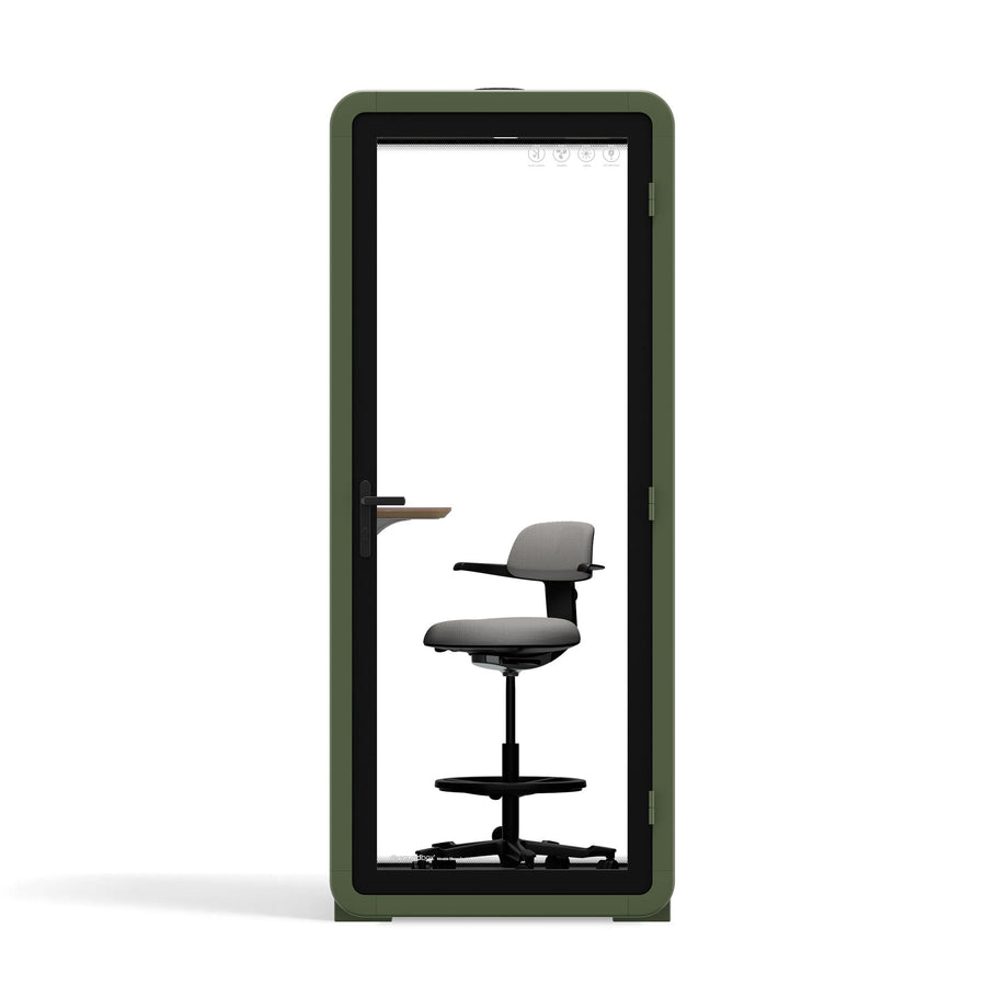 Bureau Pod Quell Acoustique Green / Upgraded Device Shelf / Dark Grey