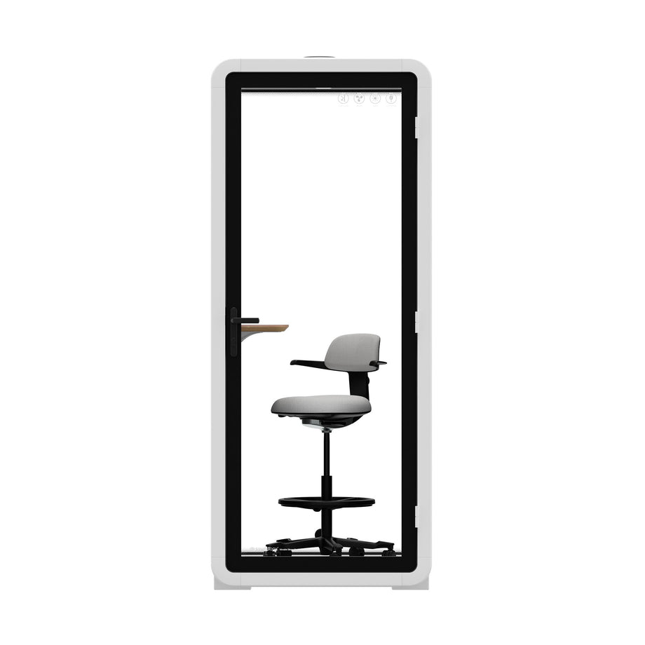 Bureau Pod Quell Acoustique White / Upgraded Device Shelf / Dark Grey