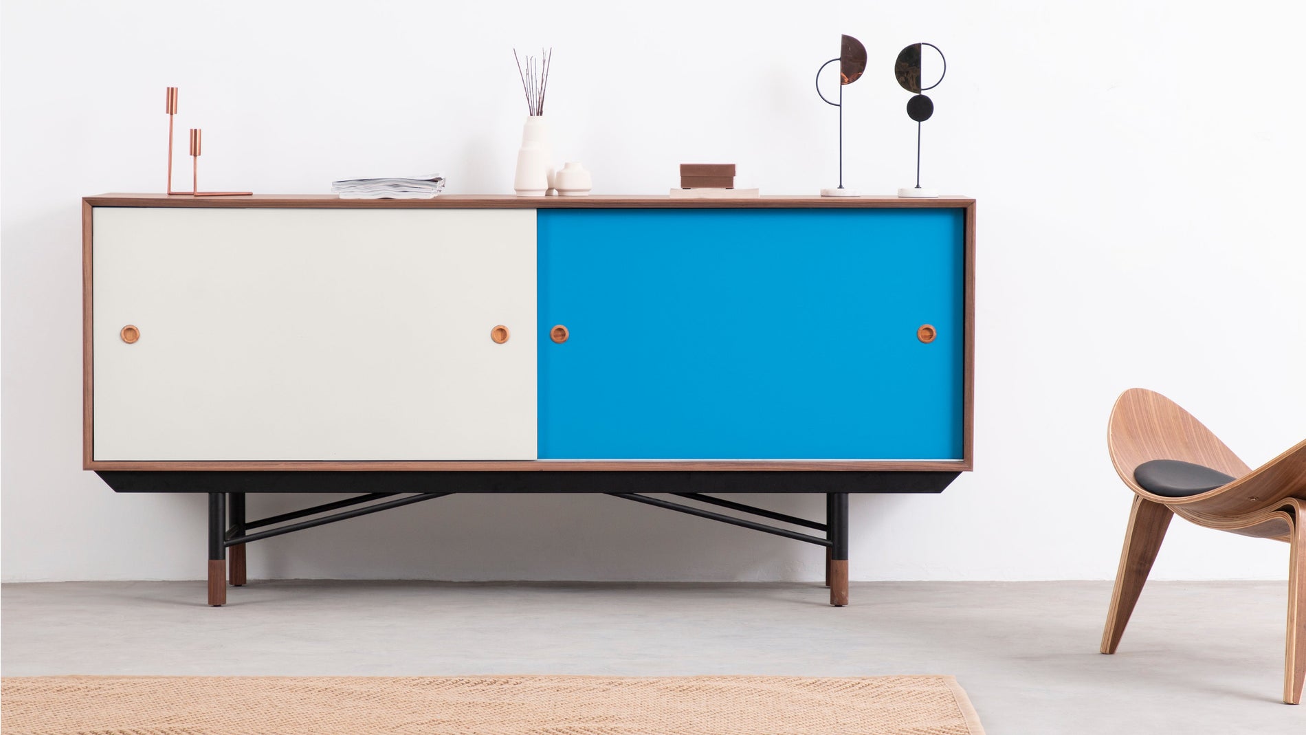 Finn JuhlFinn Juhl - Finn Juhl Credenza, Walnut and Blue