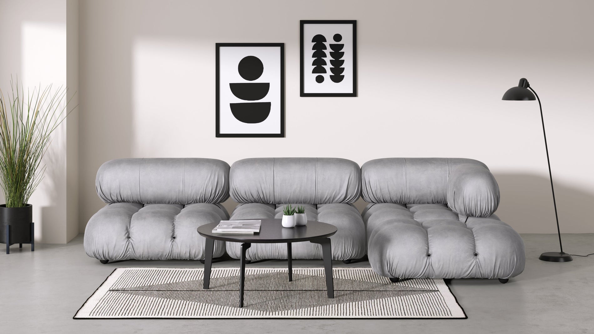 Bellini ModuleLight Gray Velvet