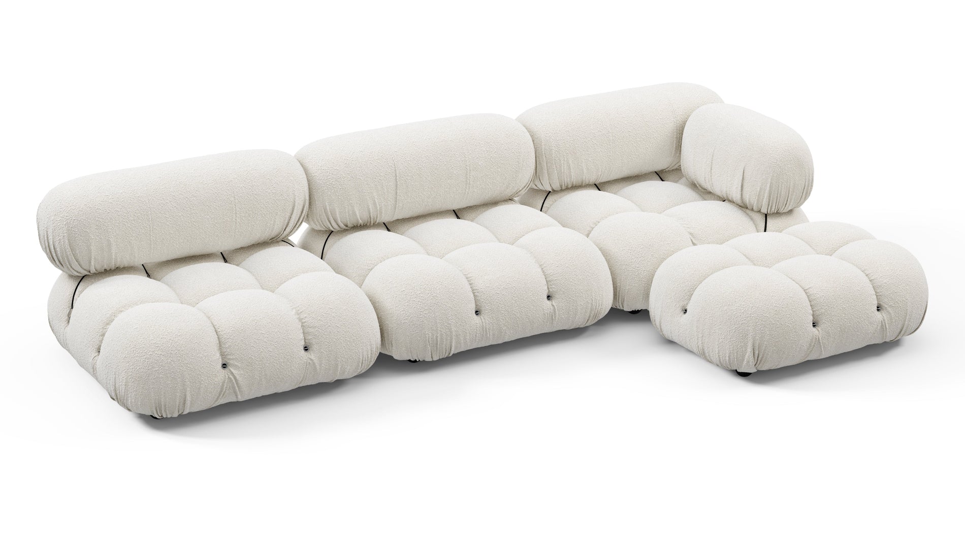 Bellini SectionalWhite Boucle