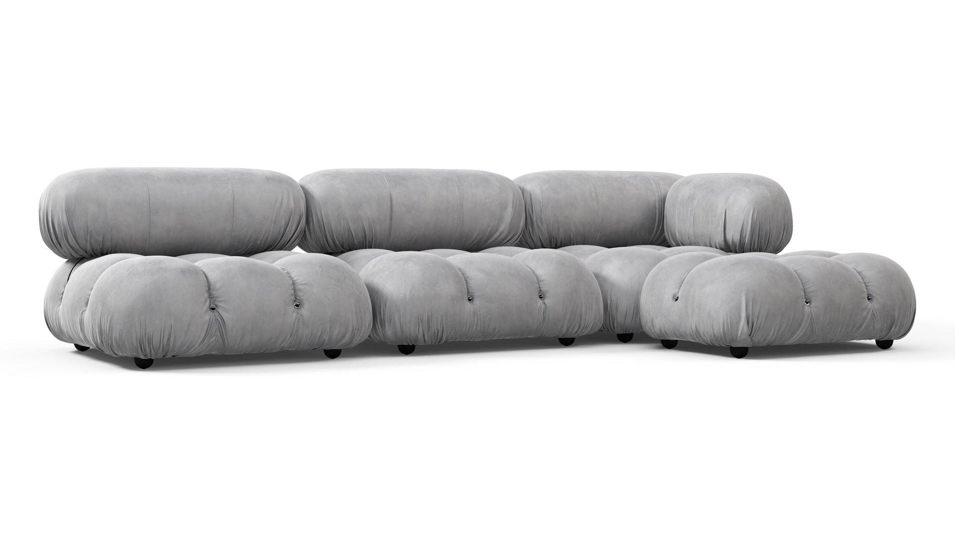 Bellini SectionalLight Gray Velvet