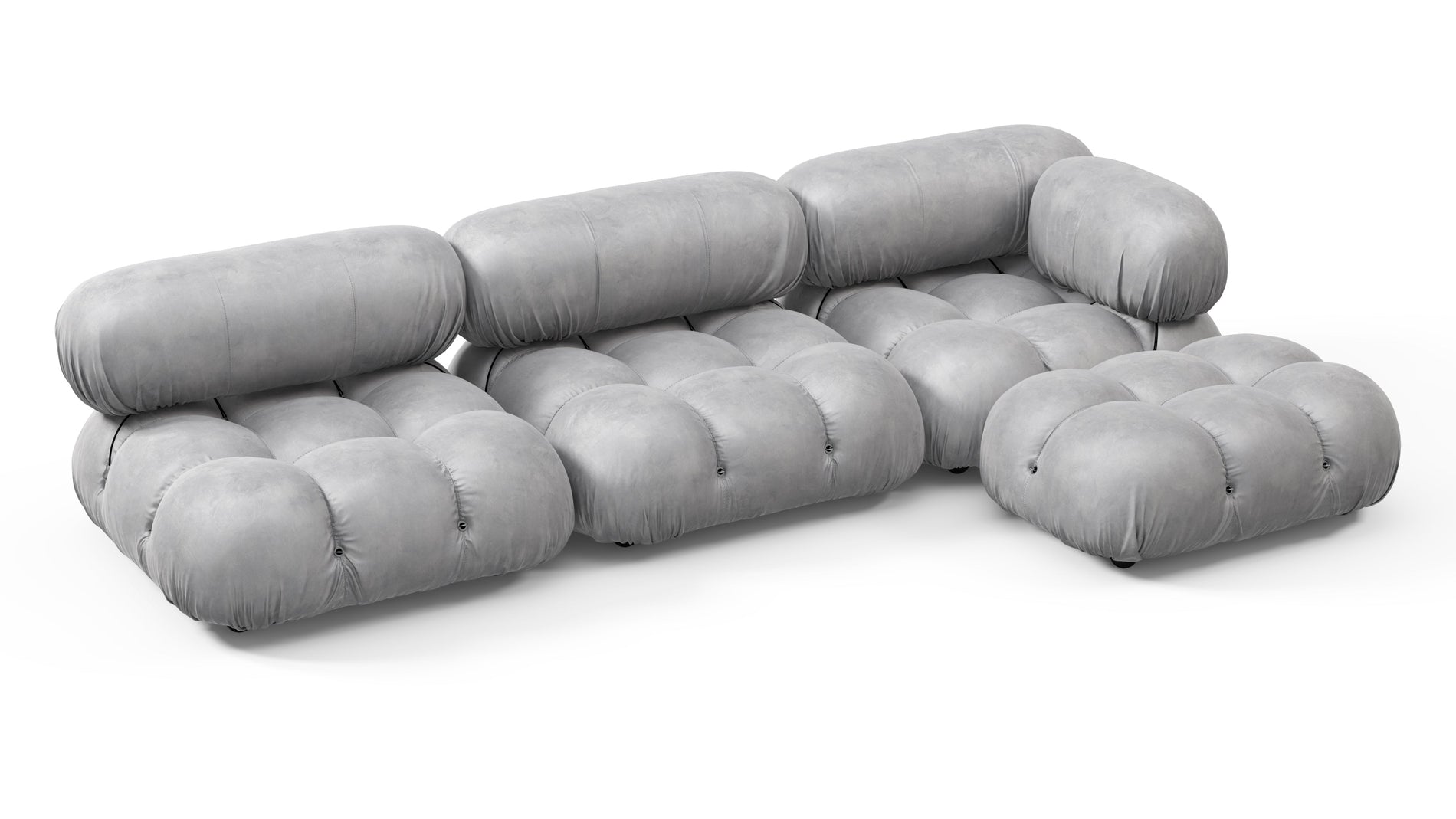 Bellini SectionalLight Gray Velvet