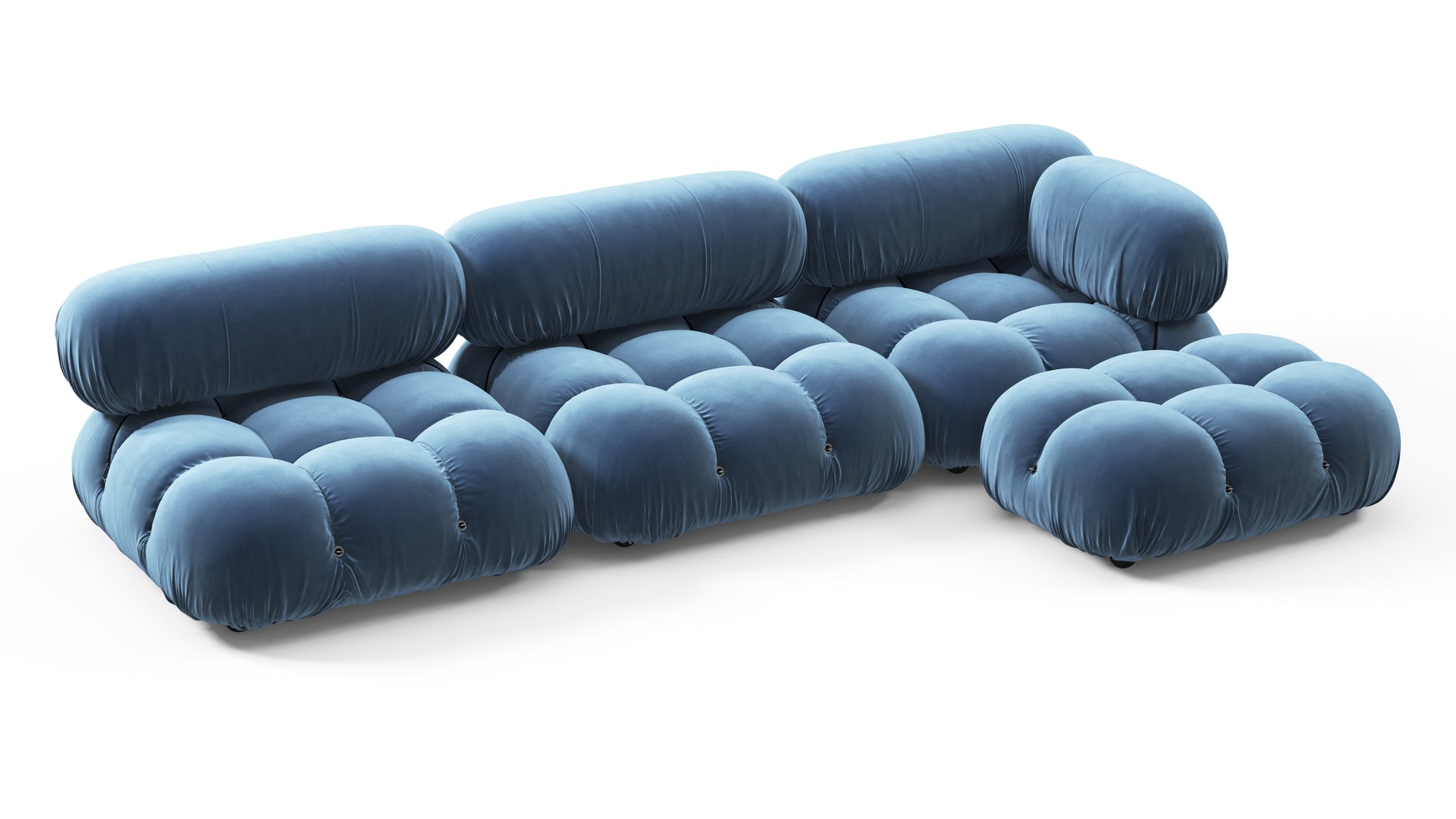 Bellini SectionalAegean Blue Velvet