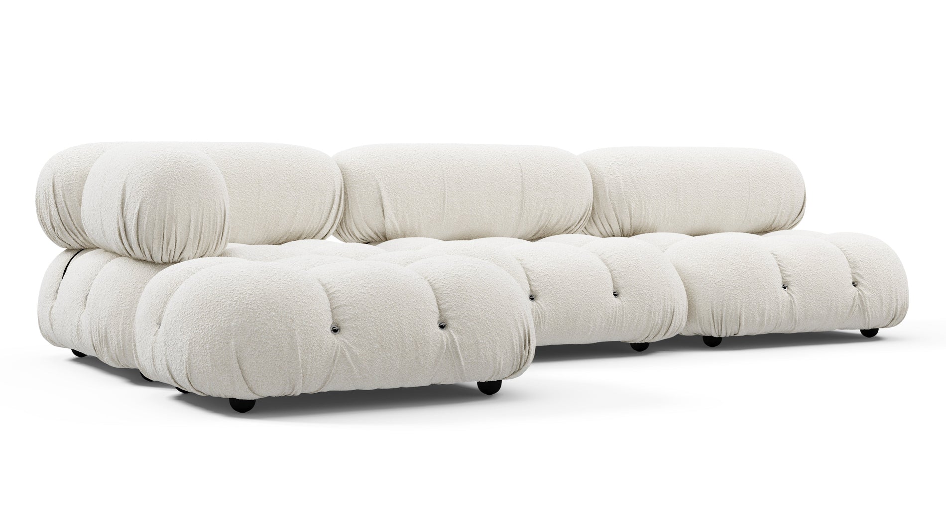 Bellini SectionalWhite Boucle