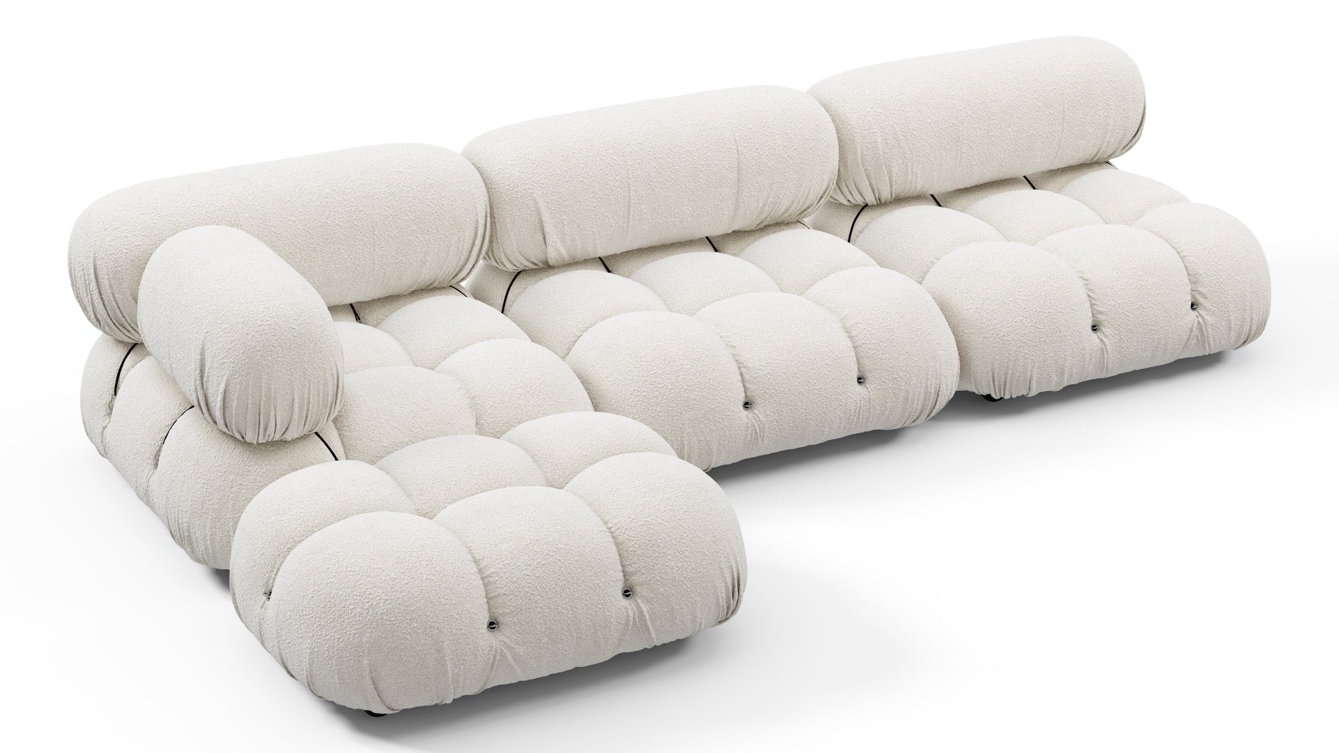 Bellini SectionalWhite Boucle