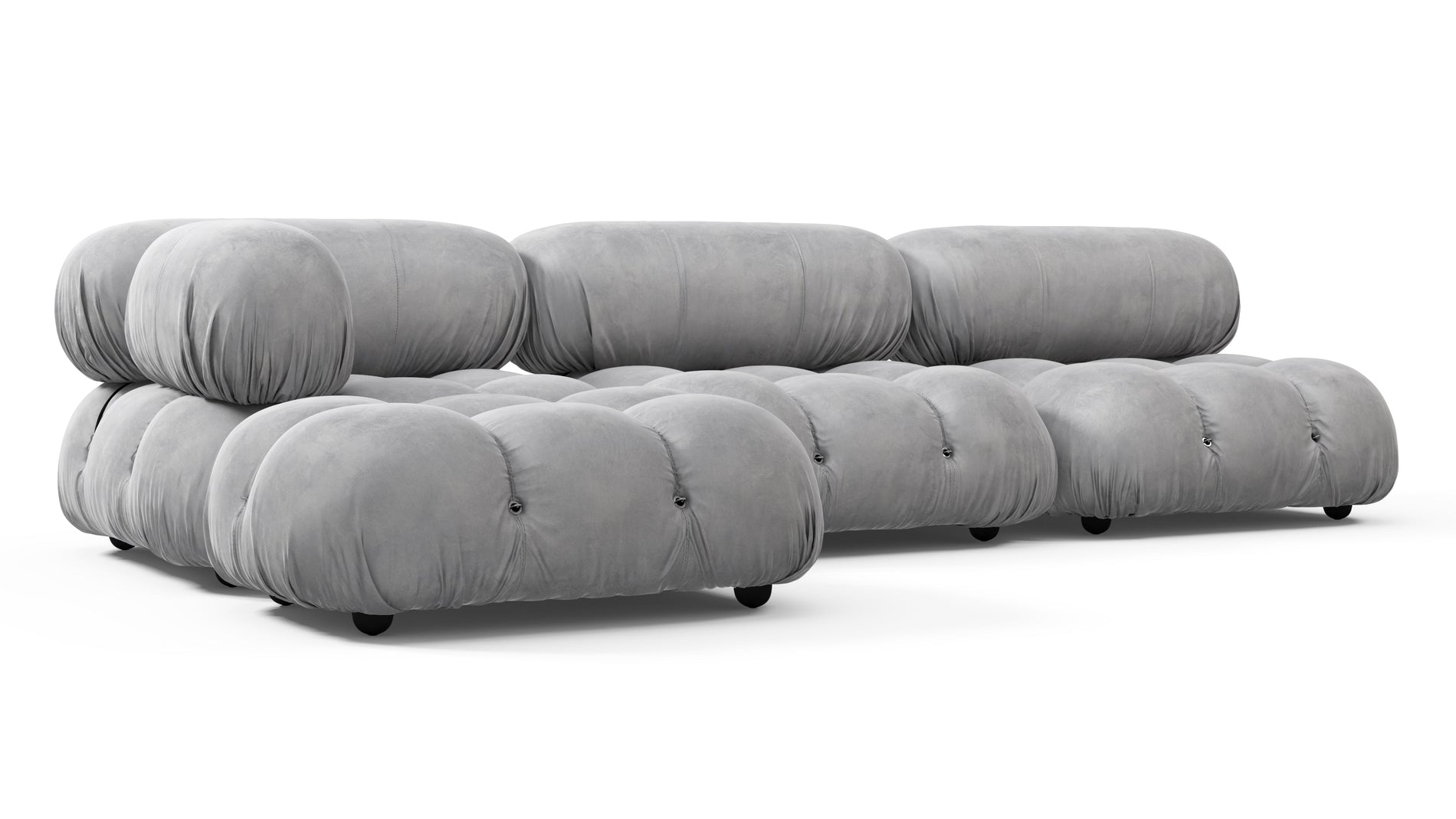 Bellini SectionalLight Gray Velvet