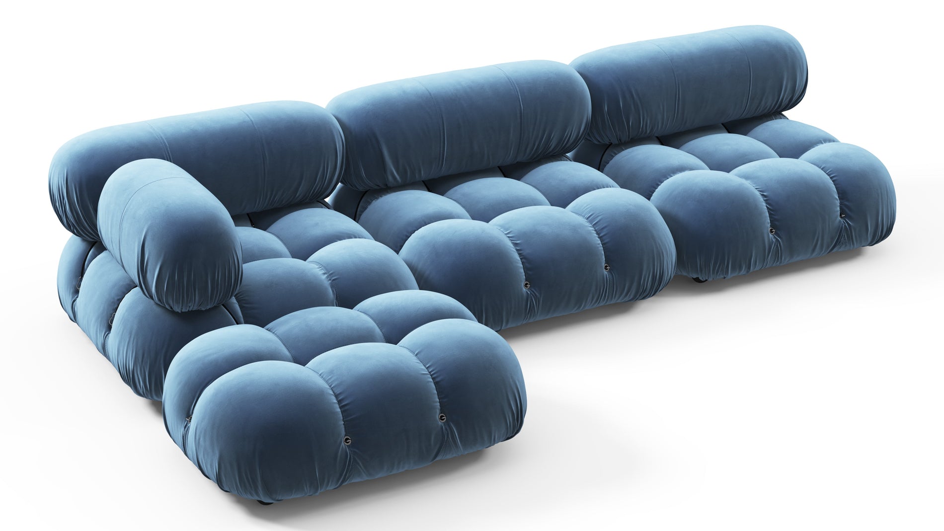 Bellini SectionalAegean Blue Velvet