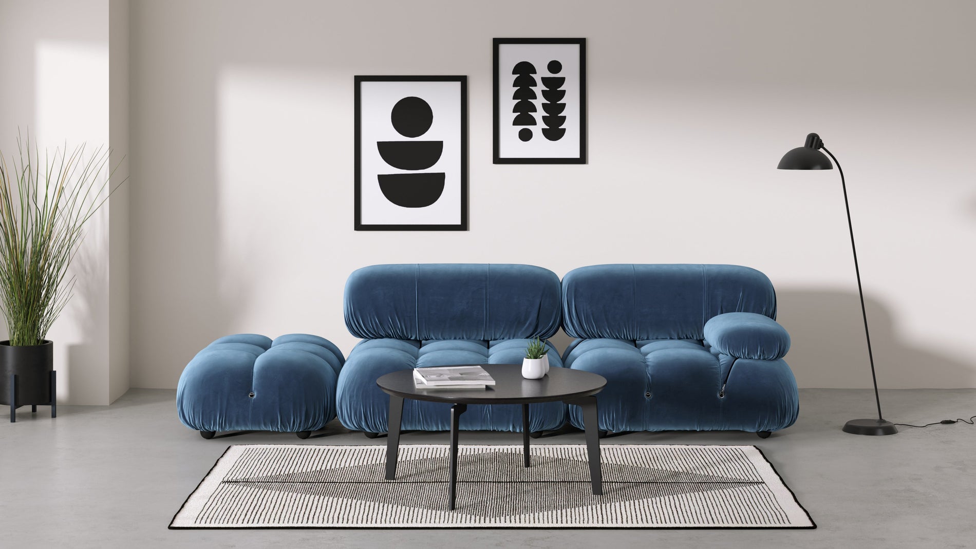 Bellini SofaAegean Blue Velvet