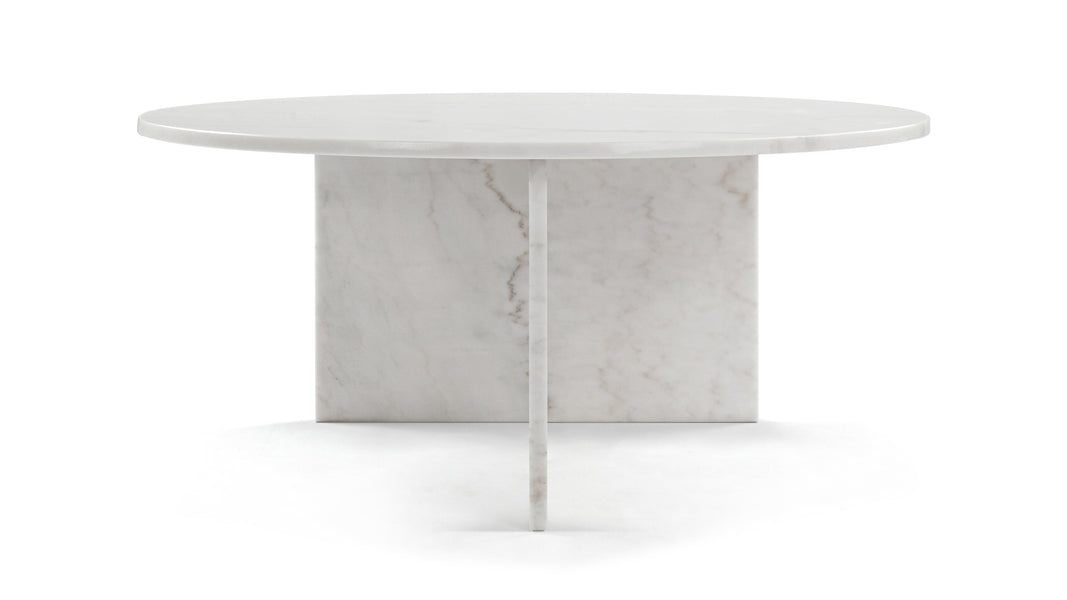 OliviaOlivia - Olivia Coffee Table, Round, White Marble