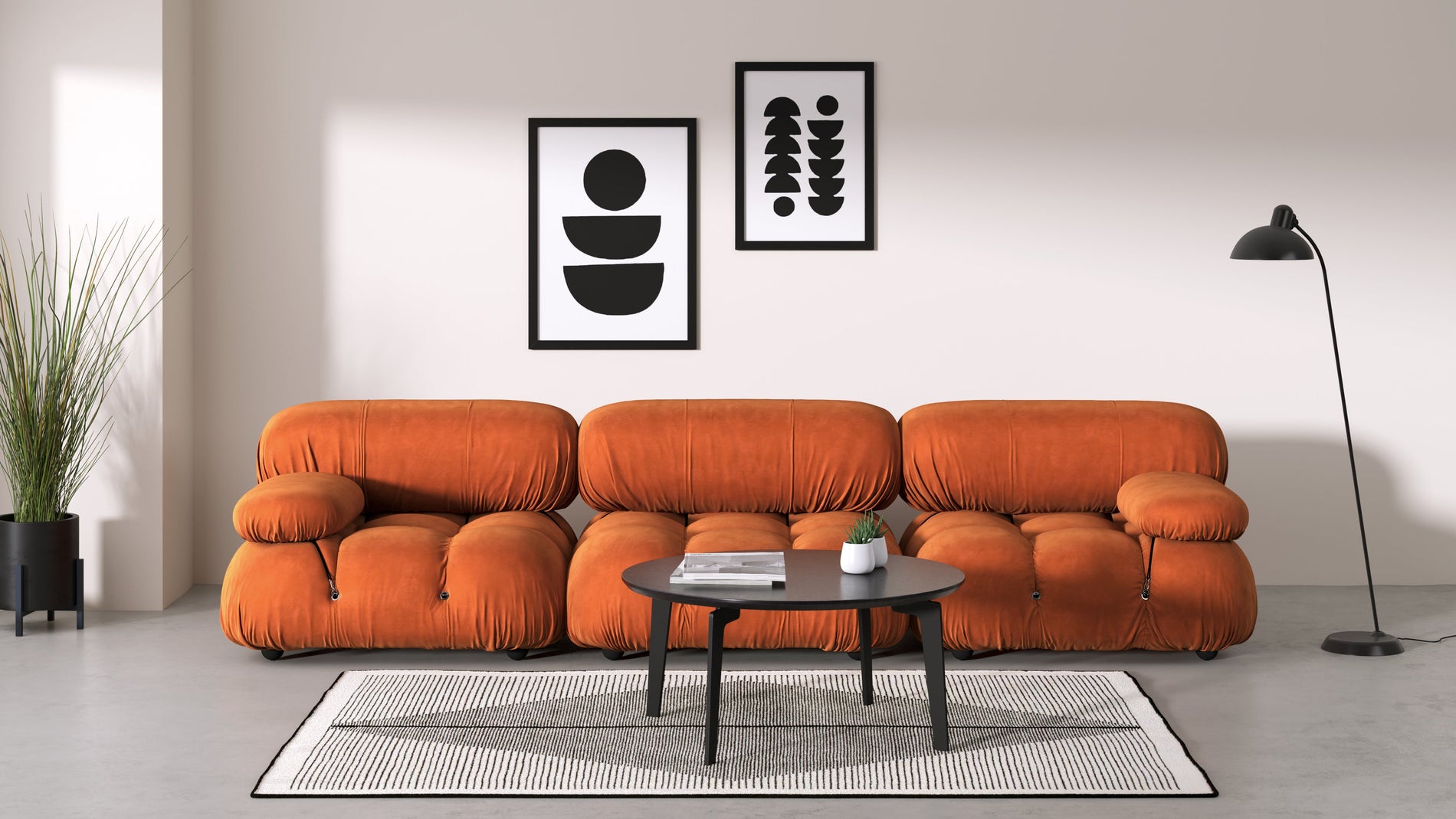 Bellini SofaApricot Velvet