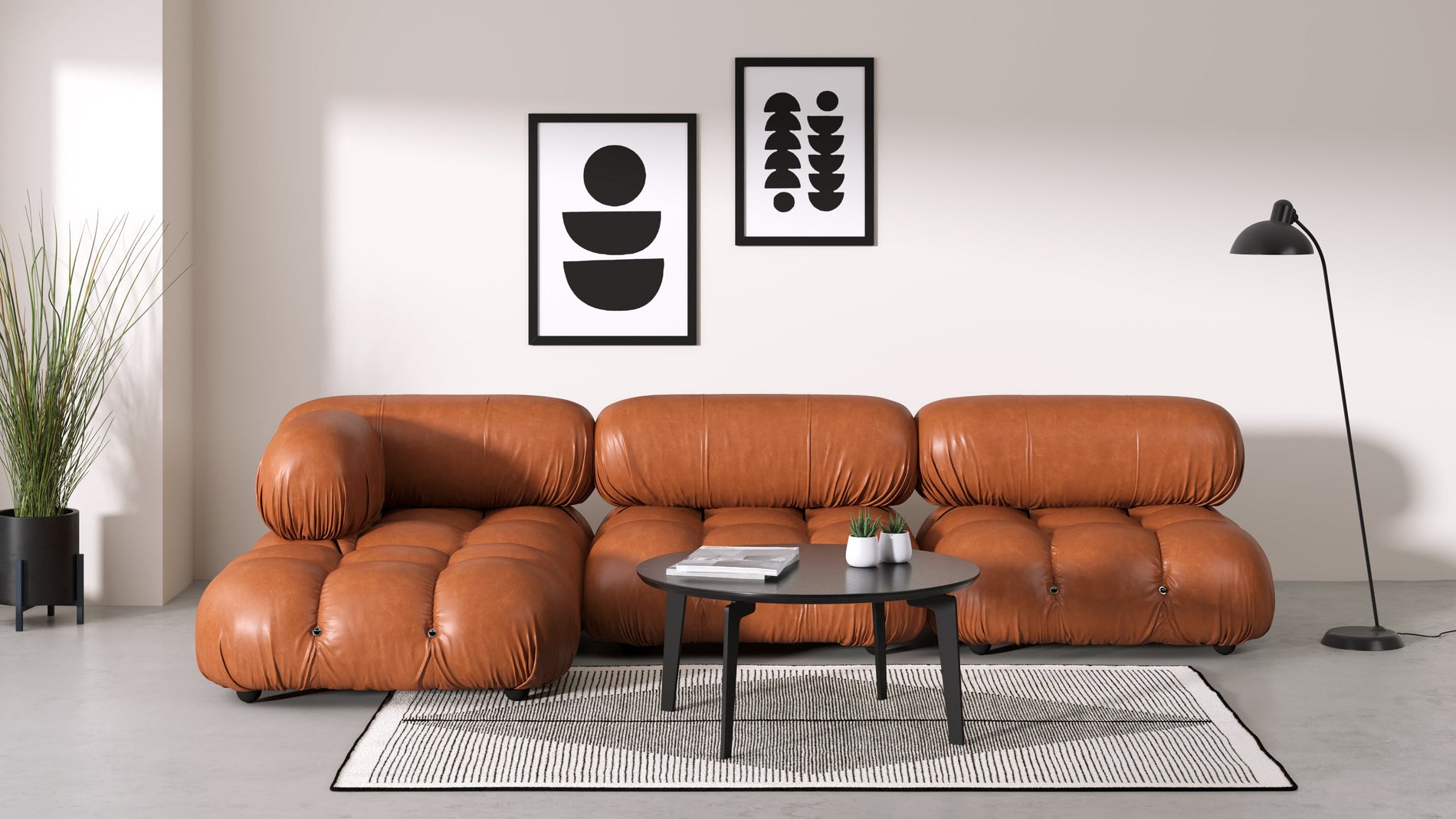 Bellini SectionalTan Premium Leather