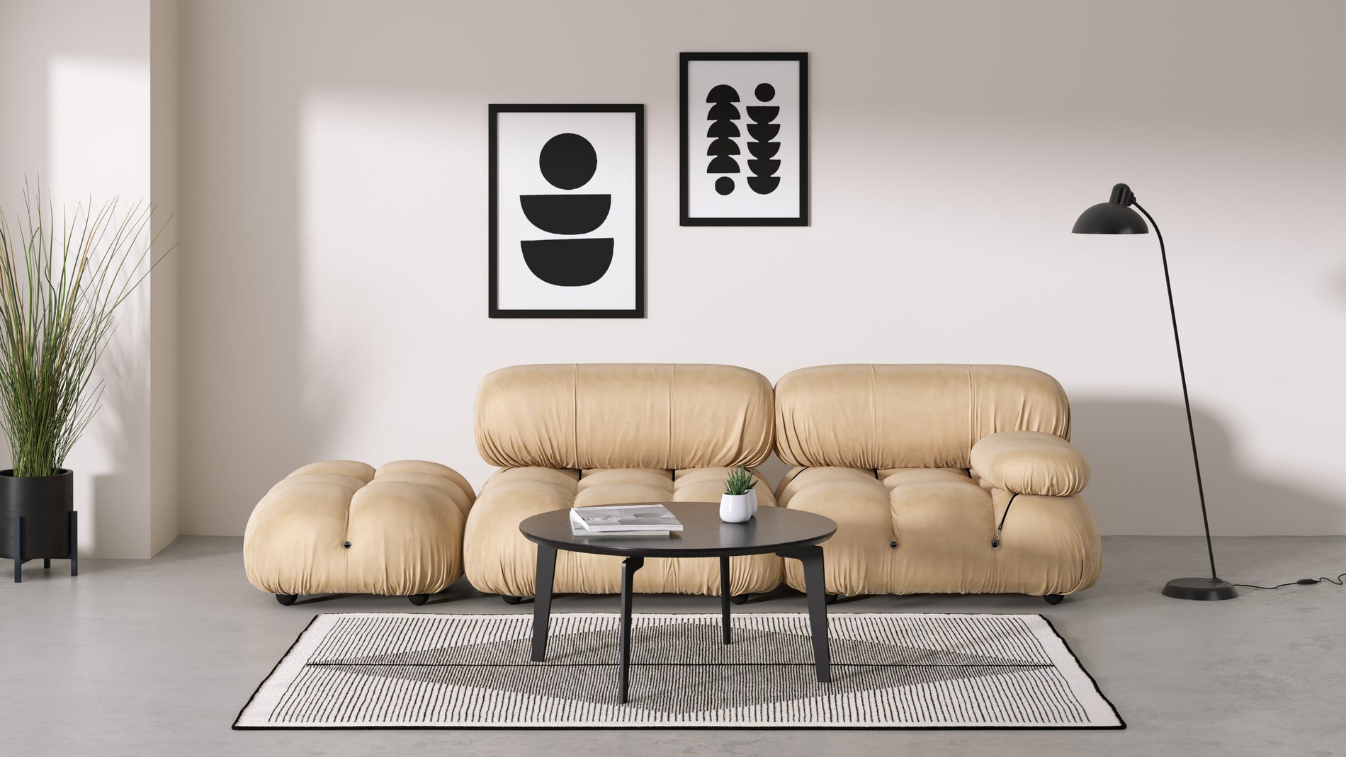 Bellini SofaEcru Velvet