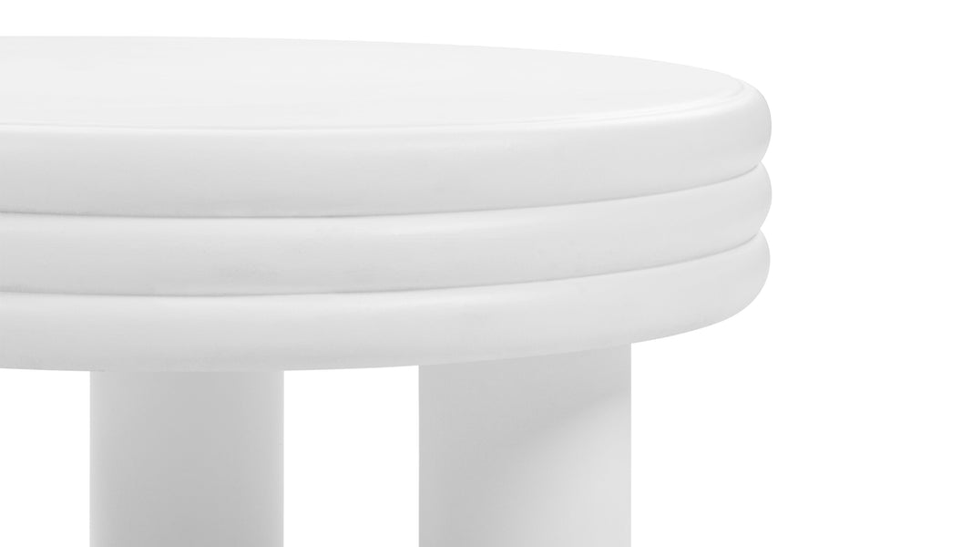 TorTor - Tor Round Coffee Table, White Concrete