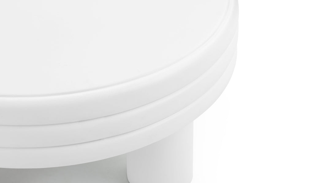 TorTor - Tor Round Coffee Table, White Concrete