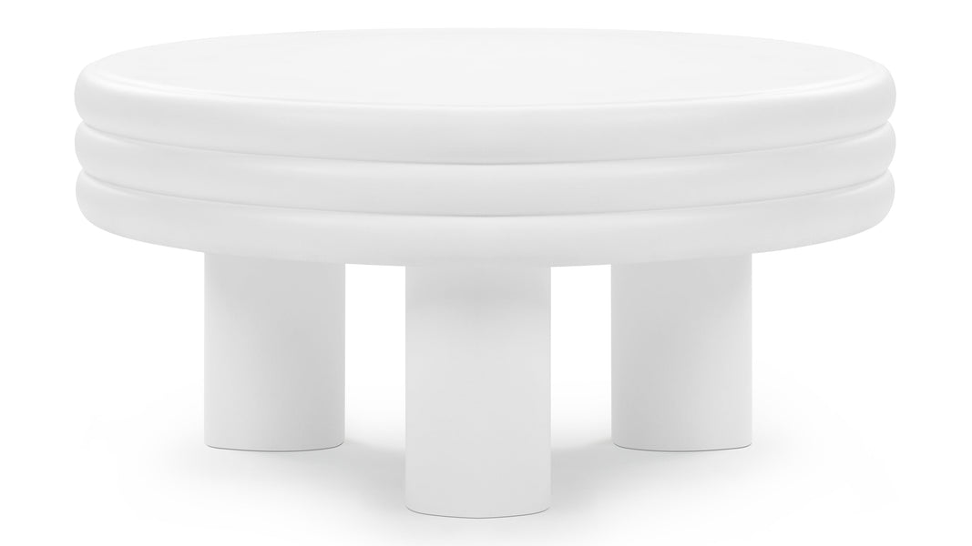 TorTor - Tor Round Coffee Table, White Concrete