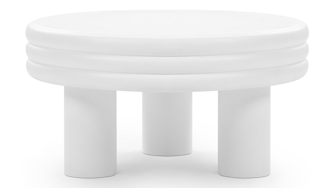 TorTor - Tor Round Coffee Table, White Concrete