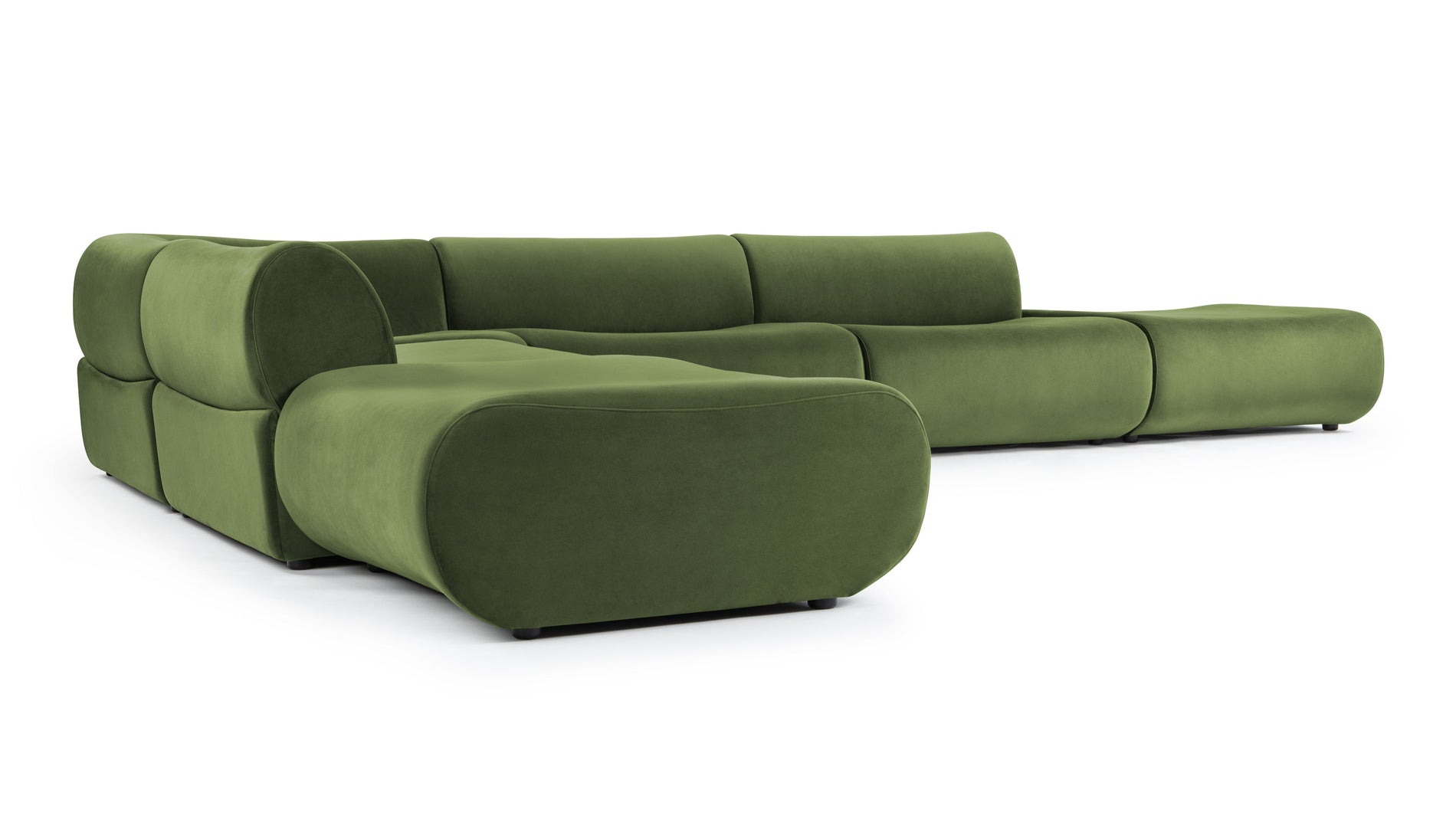 LeoLeo - Leo Sectional, Left Corner, Lichen Plush Velvet