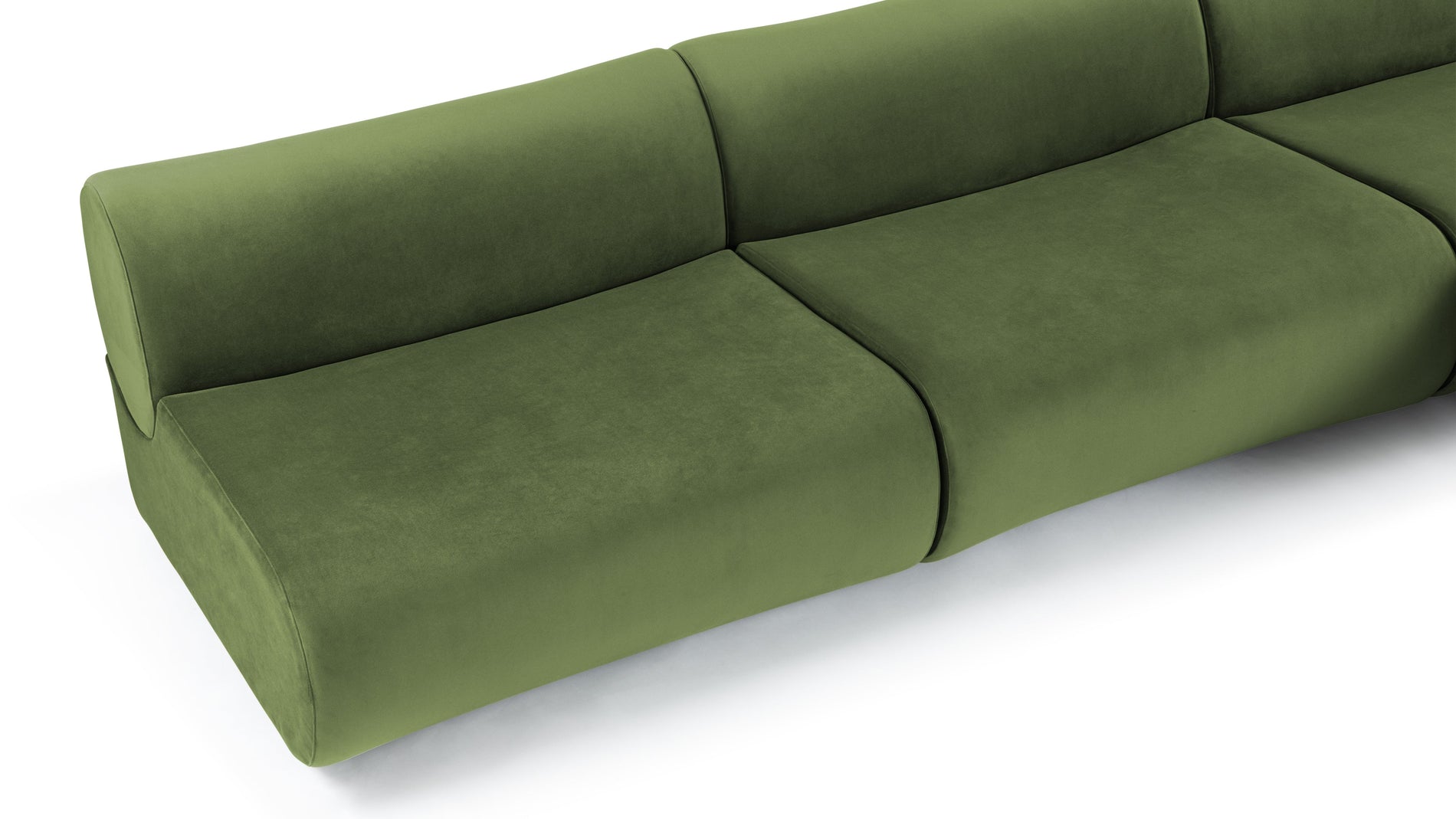 LeoLeo - Leo Sectional, Right Chaise, Lichen Plush Velvet