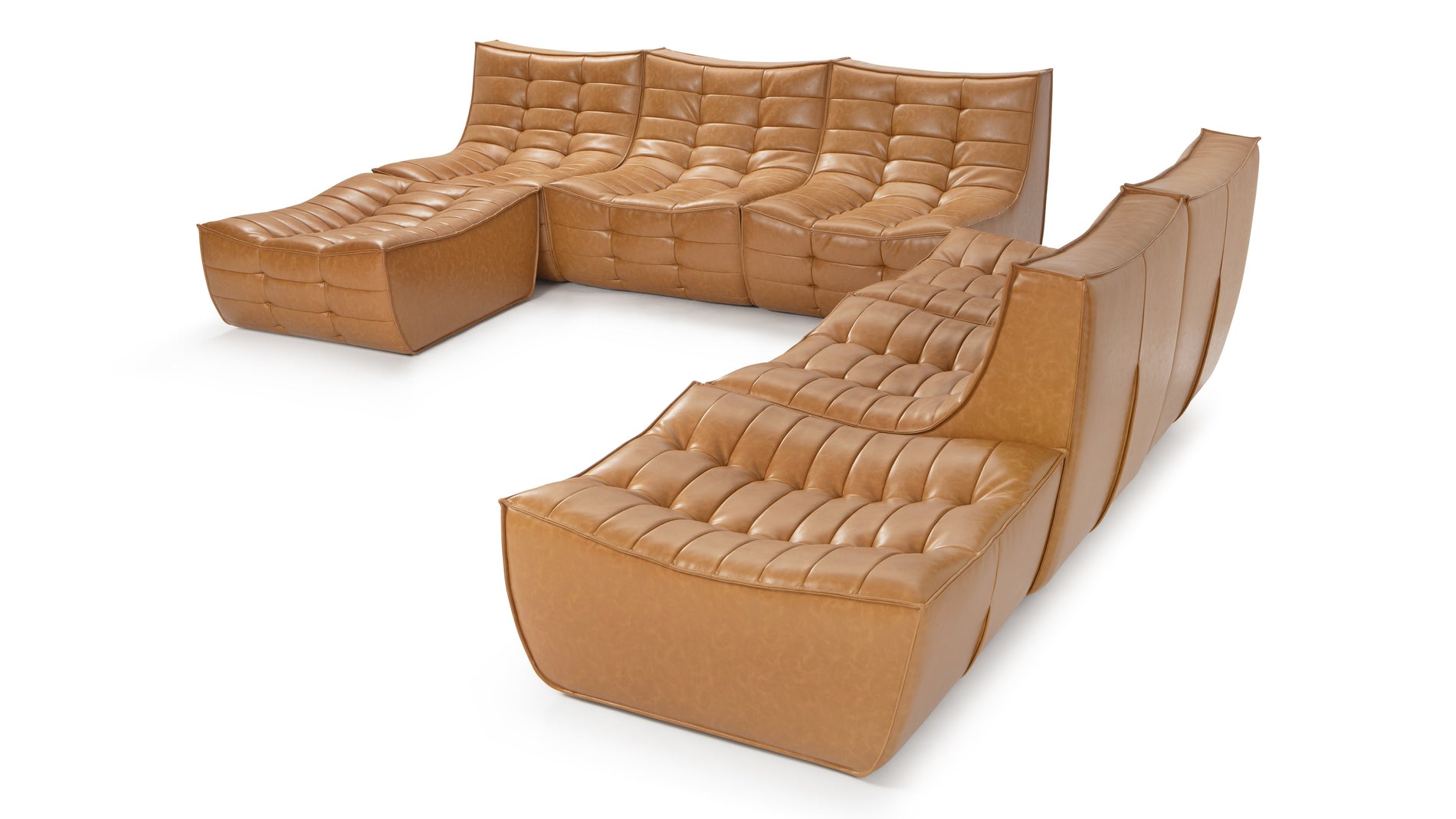 TygeTyge - Tyge Sectional, große rechte Ecke, Bourbon veganes Leder