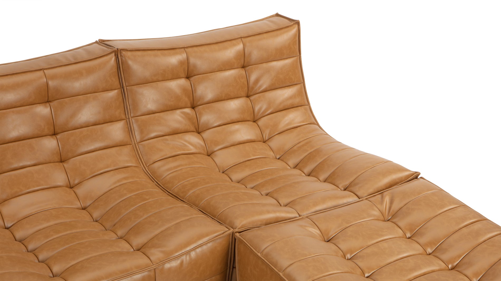 TygeTyge - Tyge Sectional, Right Chaise, Bourbon Vegan Leather