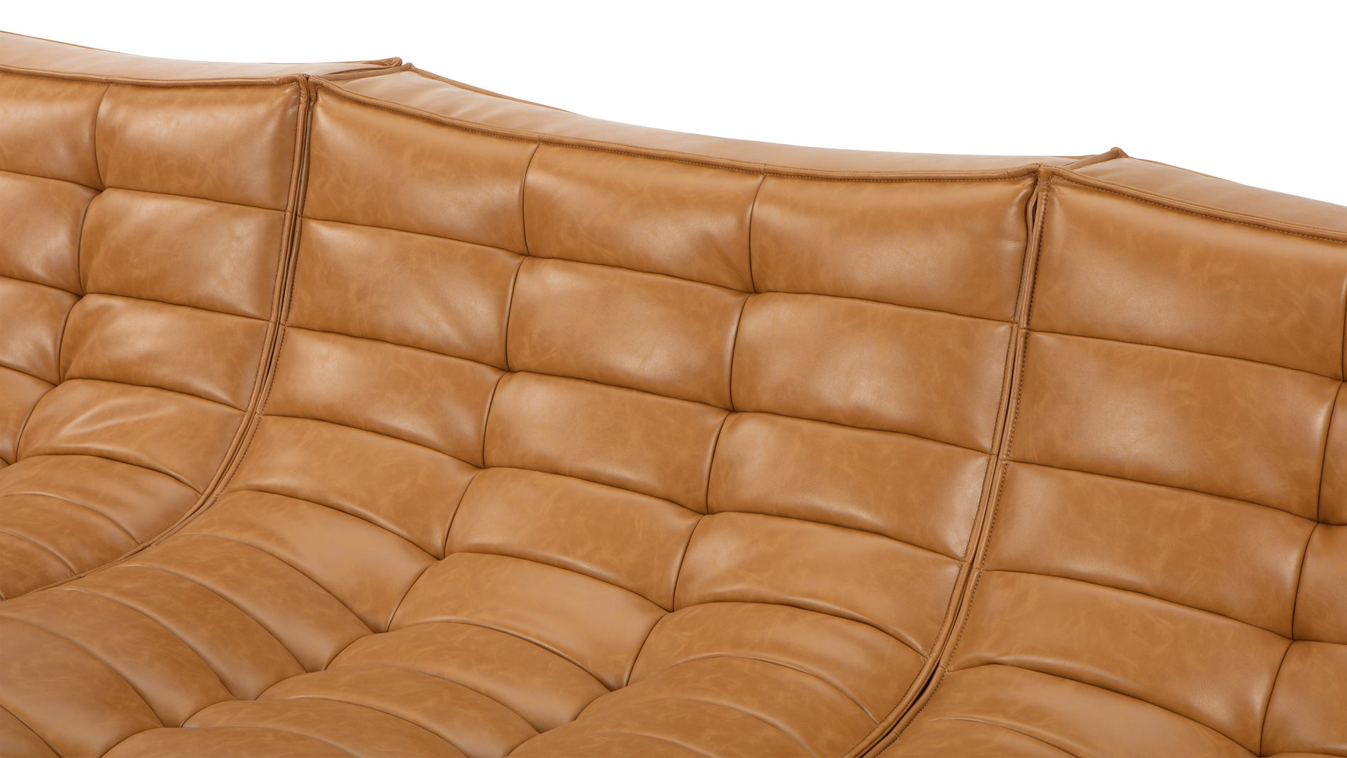TygeTyge - Tyge Sectional, Right Chaise, Bourbon Vegan Leather