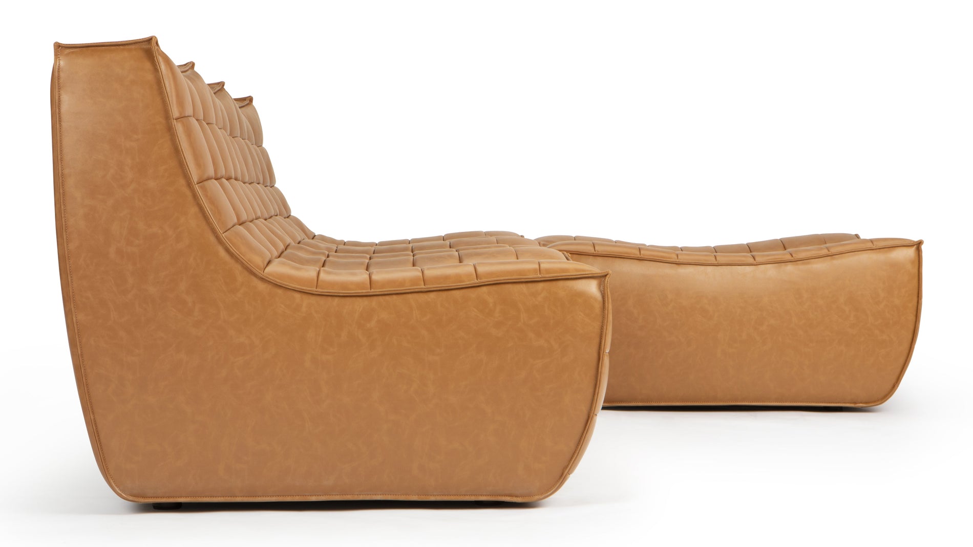 TygeTyge - Tyge Sectional, Right Chaise, Bourbon Vegan Leather