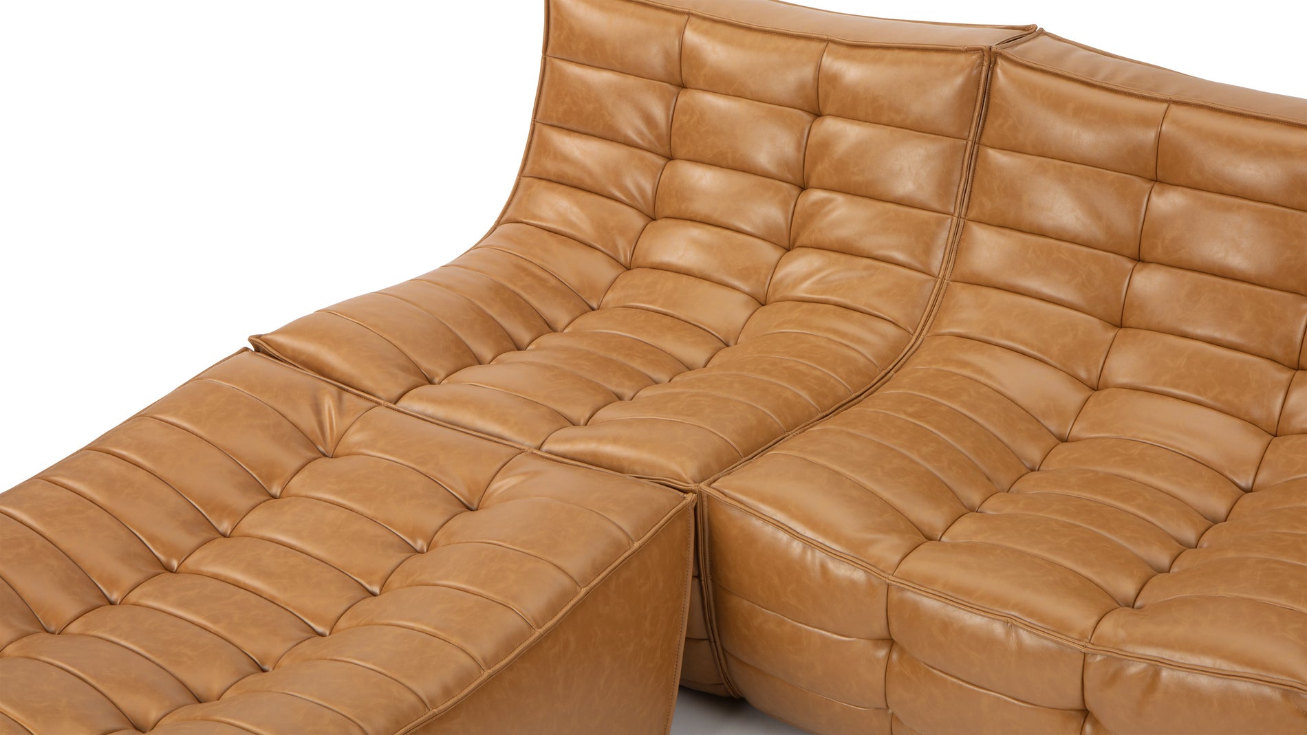 TygeTyge - Tyge Sectional, Left Chaise, Bourbon Vegan Leather