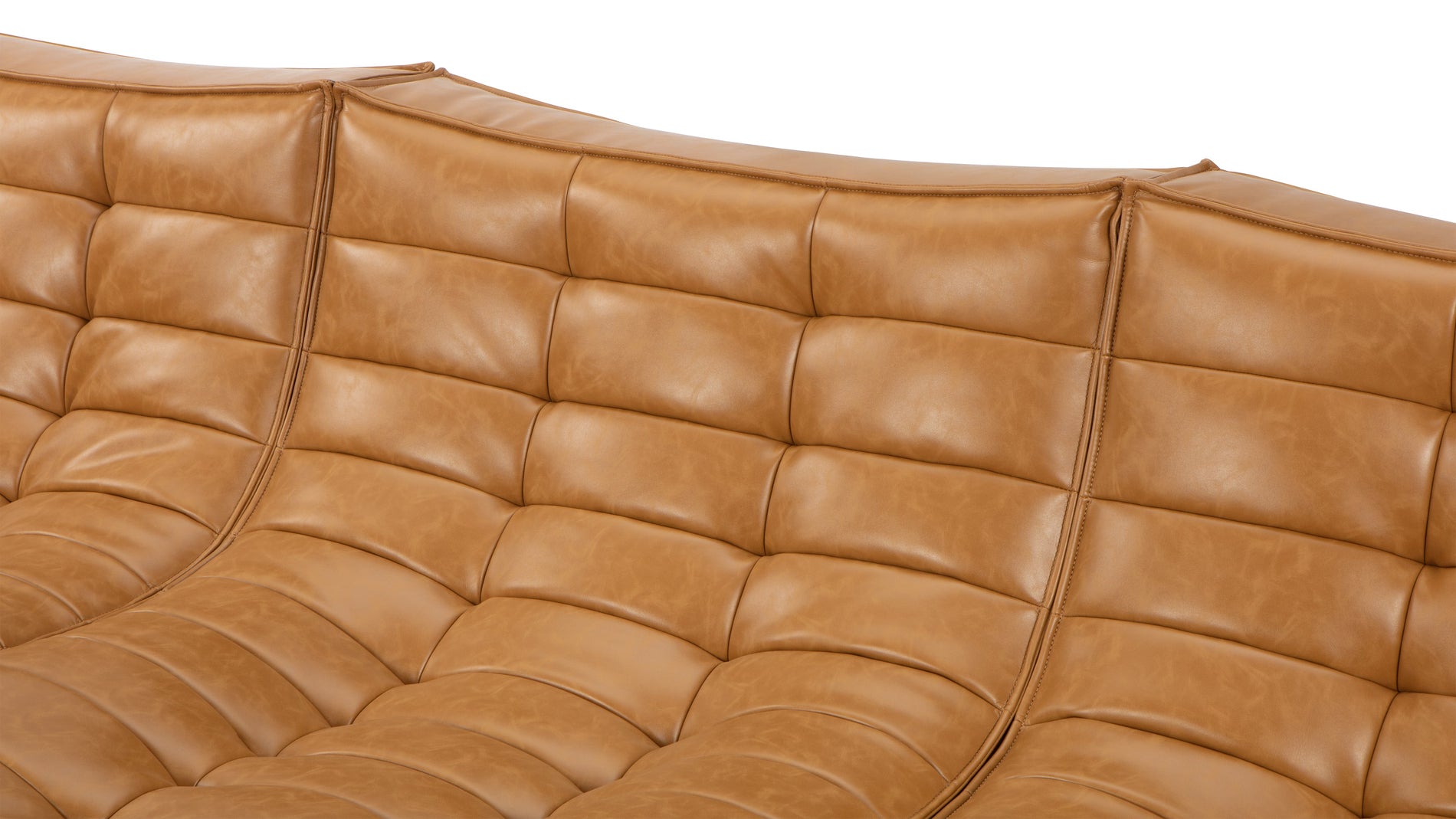 TygeTyge - Tyge Sectional, Left Chaise, Bourbon Vegan Leather