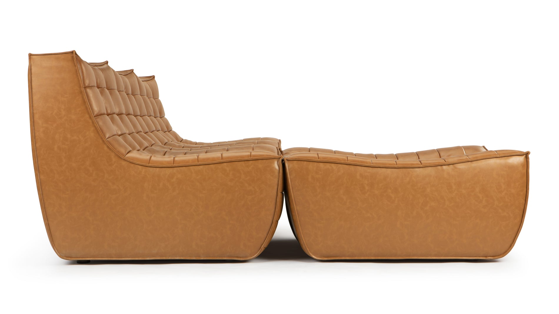 TygeTyge - Tyge Sectional, Left Chaise, Bourbon Vegan Leather