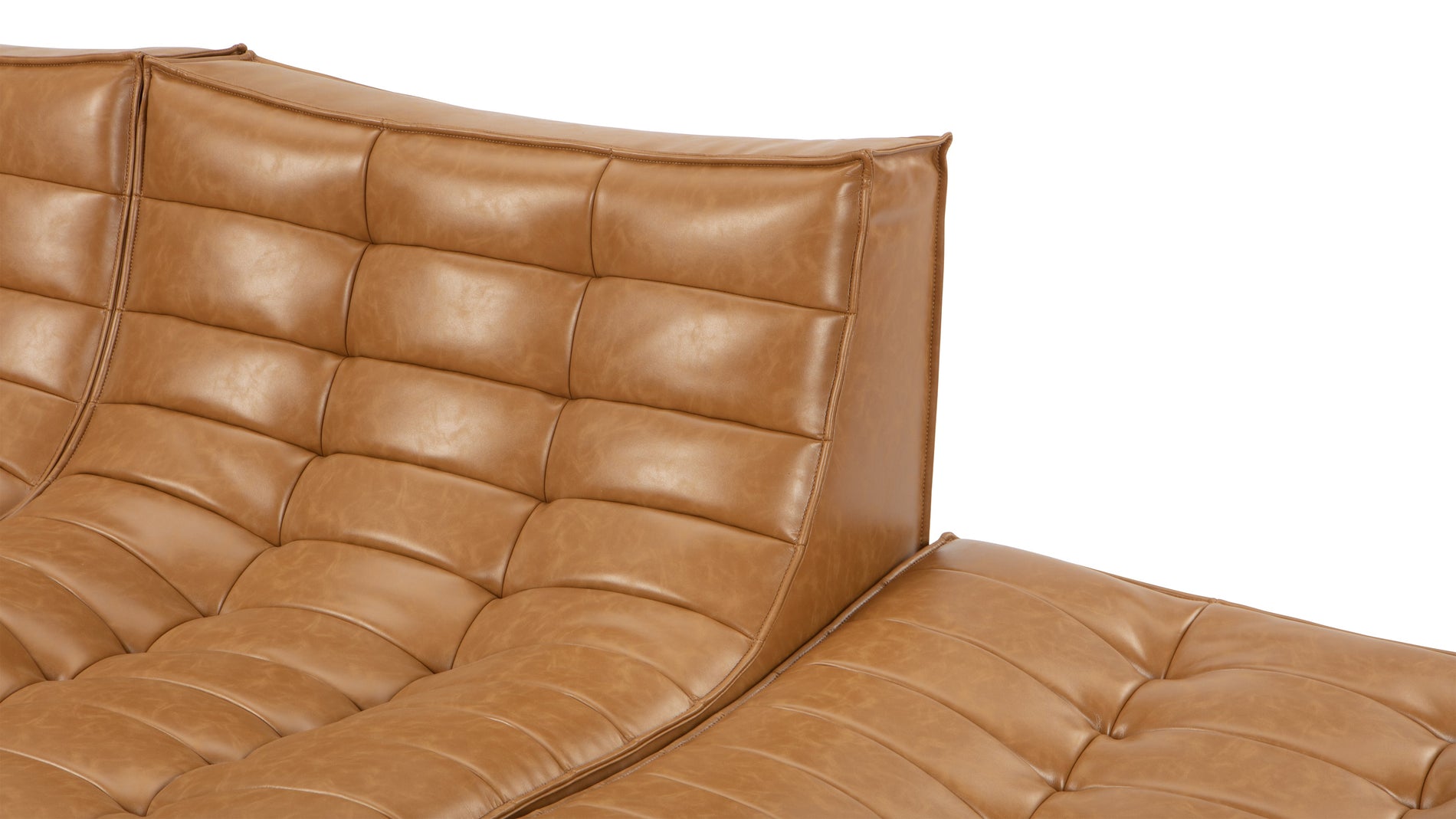 TygeTyge - Tyge Open End Sofa, Right, Bourbon Vegan Leather