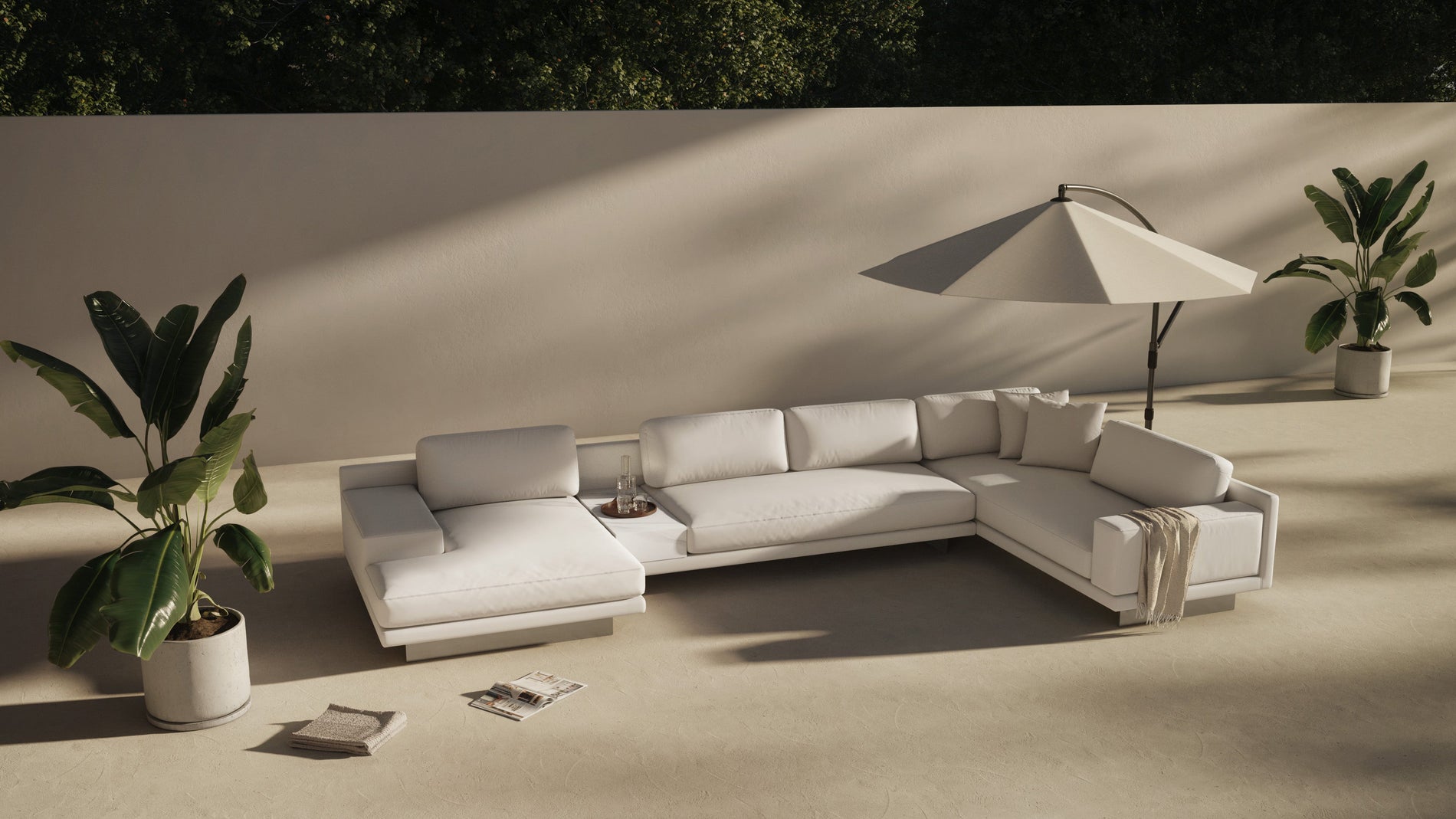 AlessioAlessio - Alessio Outdoor Module, Three Seater Sofa, Right Arm, Shell Performance Weave