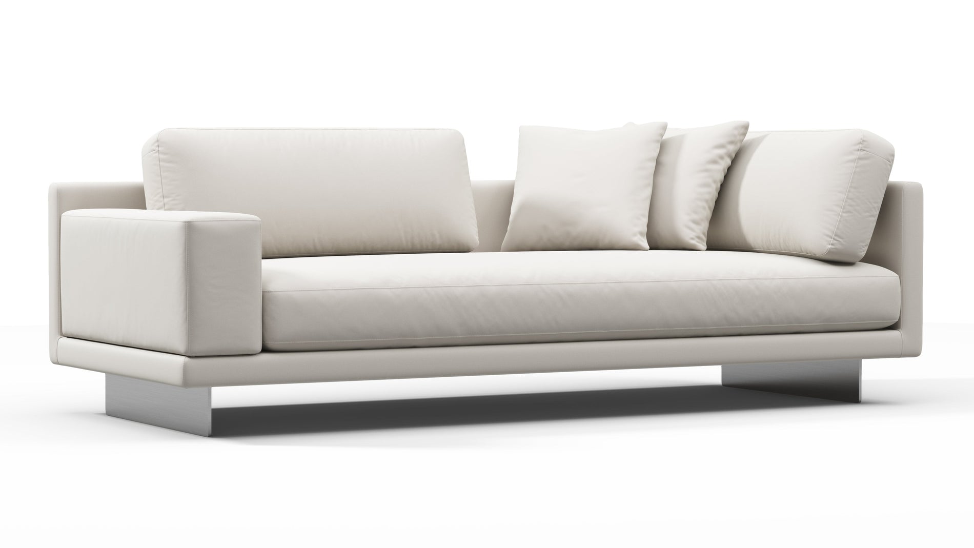 AlessioAlessio - Alessio -Outdoor -Modul, drei Sitzer -Sofa, linker Arm, Schale Performance Webe
