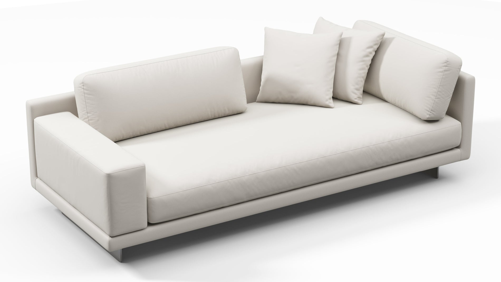 AlessioAlessio - Alessio -Outdoor -Modul, drei Sitzer -Sofa, linker Arm, Schale Performance Webe