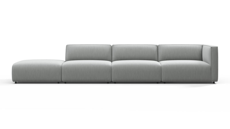 BondBond - Bond Outdoor Sectional, Large Open End, Left, Dove Grey Performance Weave