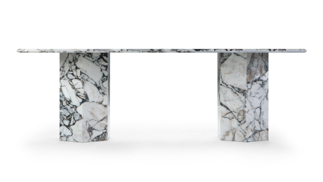 SagaSaga - Saga Oval Dining Table, Modellato Marble, 239cm