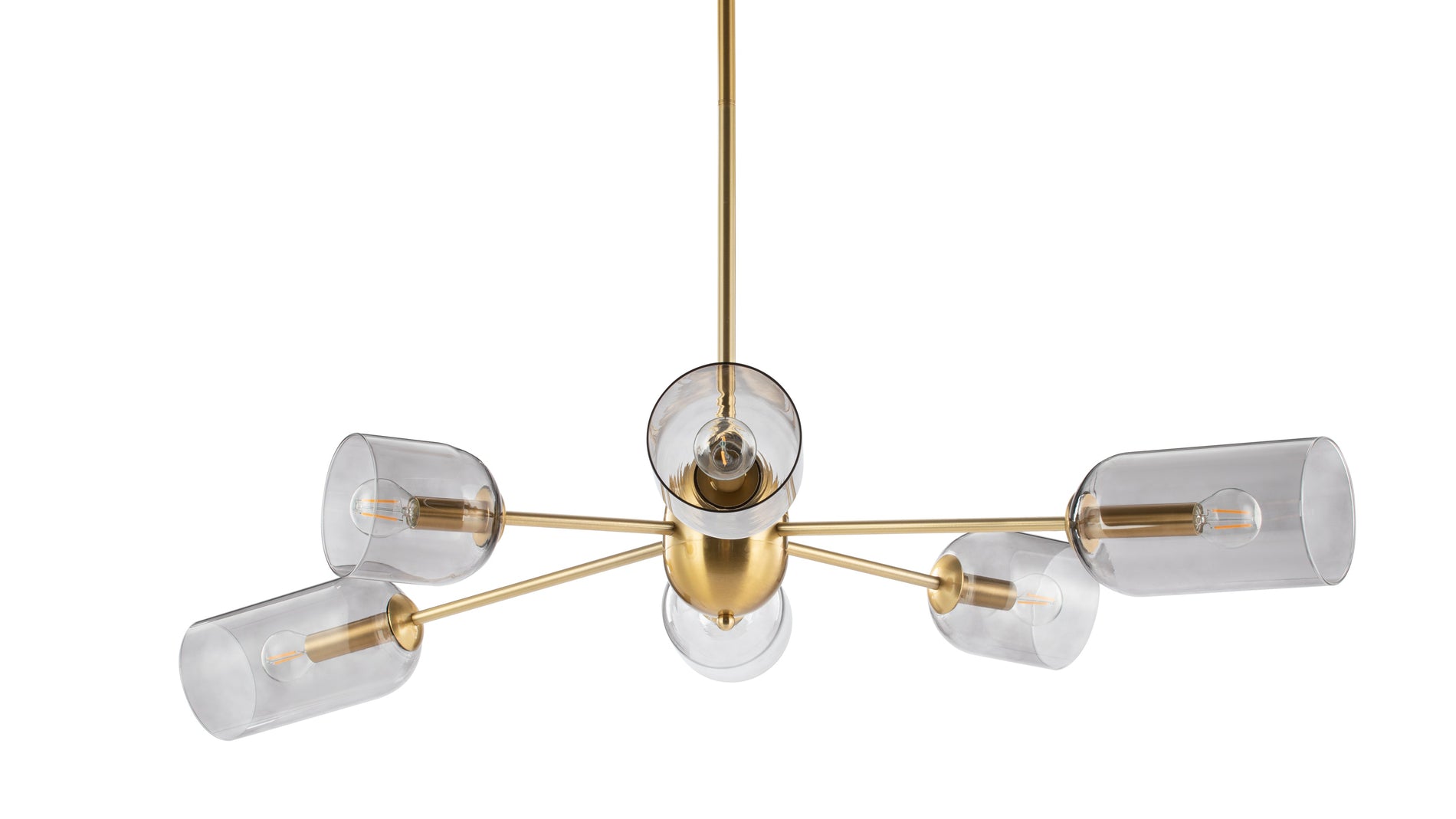 GraceGrace - Grace Chandelier, Brass and Smoked Glass