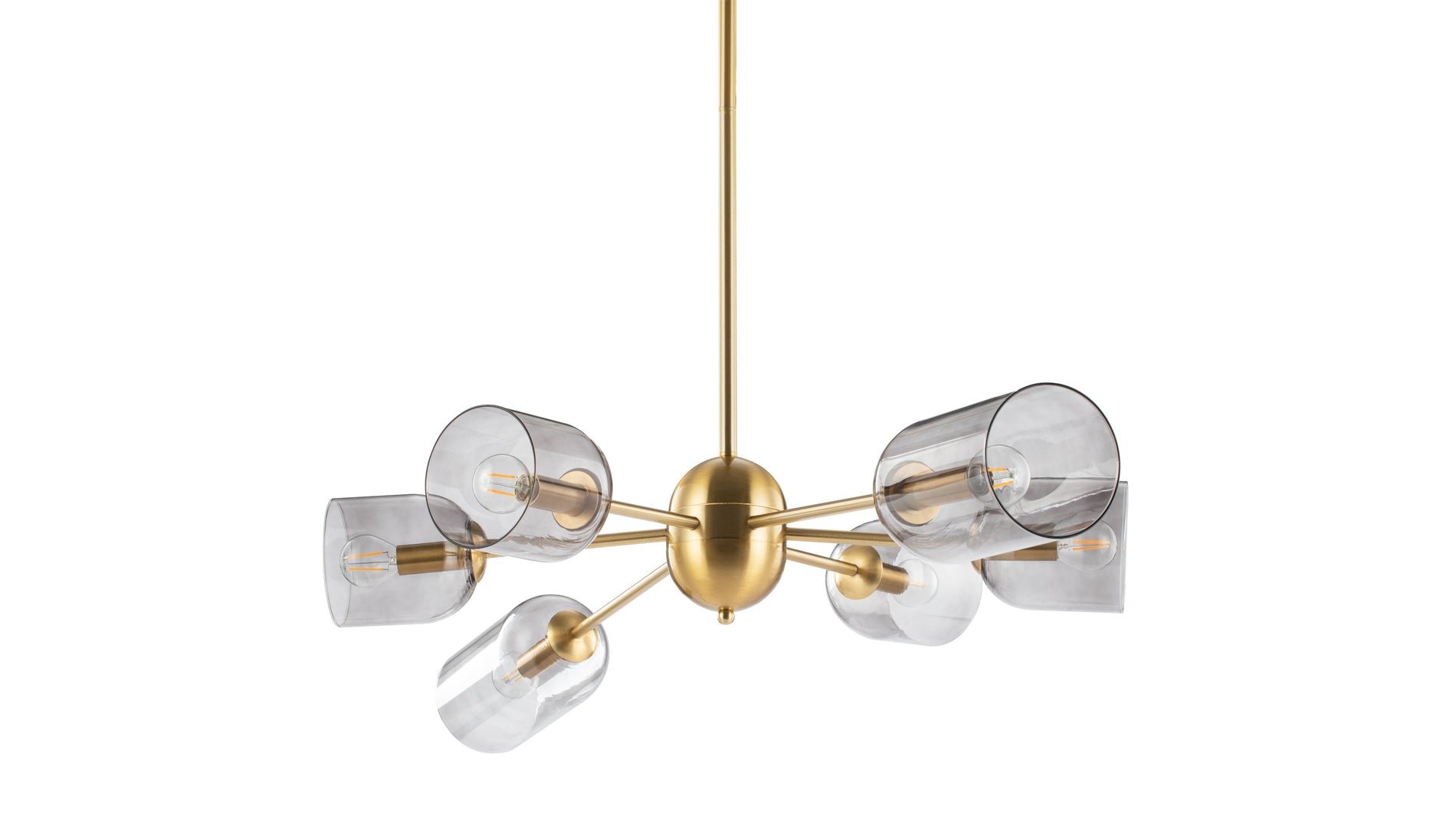 GraceGrace - Grace Chandelier, Brass and Smoked Glass