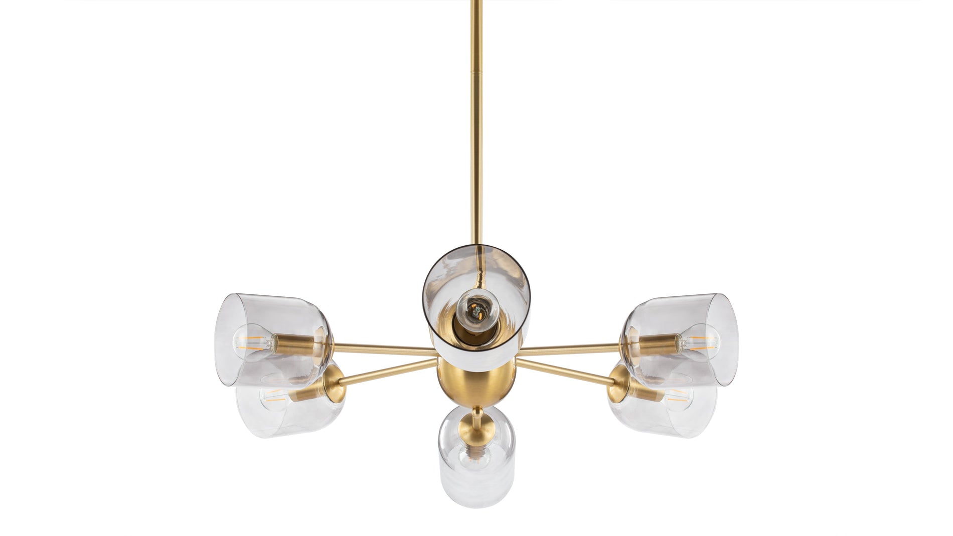 GraceGrace - Grace Chandelier, Brass and Smoked Glass