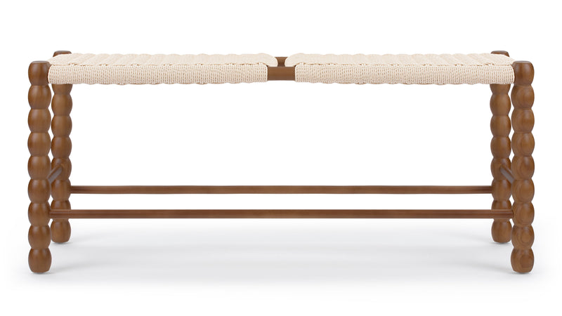 EmersonEmerson - Emerson Bobbin Bench, Natural Cord and Walnut