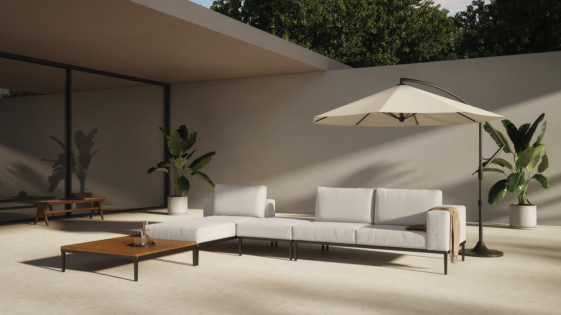 MarcusMarcus - Marcus Outdoor Two Seater Sofa, Right Arm, Shell Performance Weave