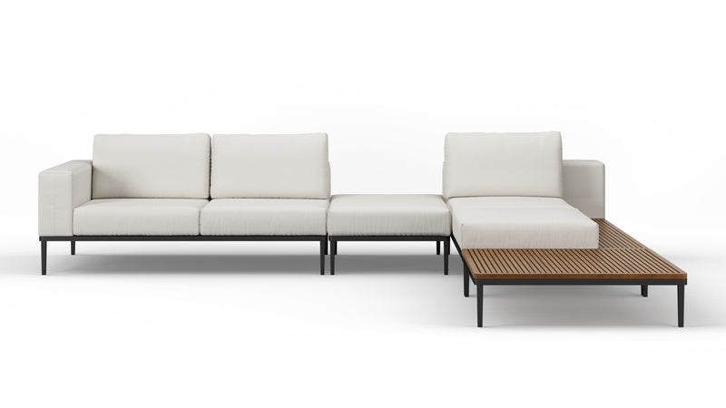 MarcusMarcus - Marcus Outdoor Sectional, Right Chaise with End Table, Shell Performance Weave
