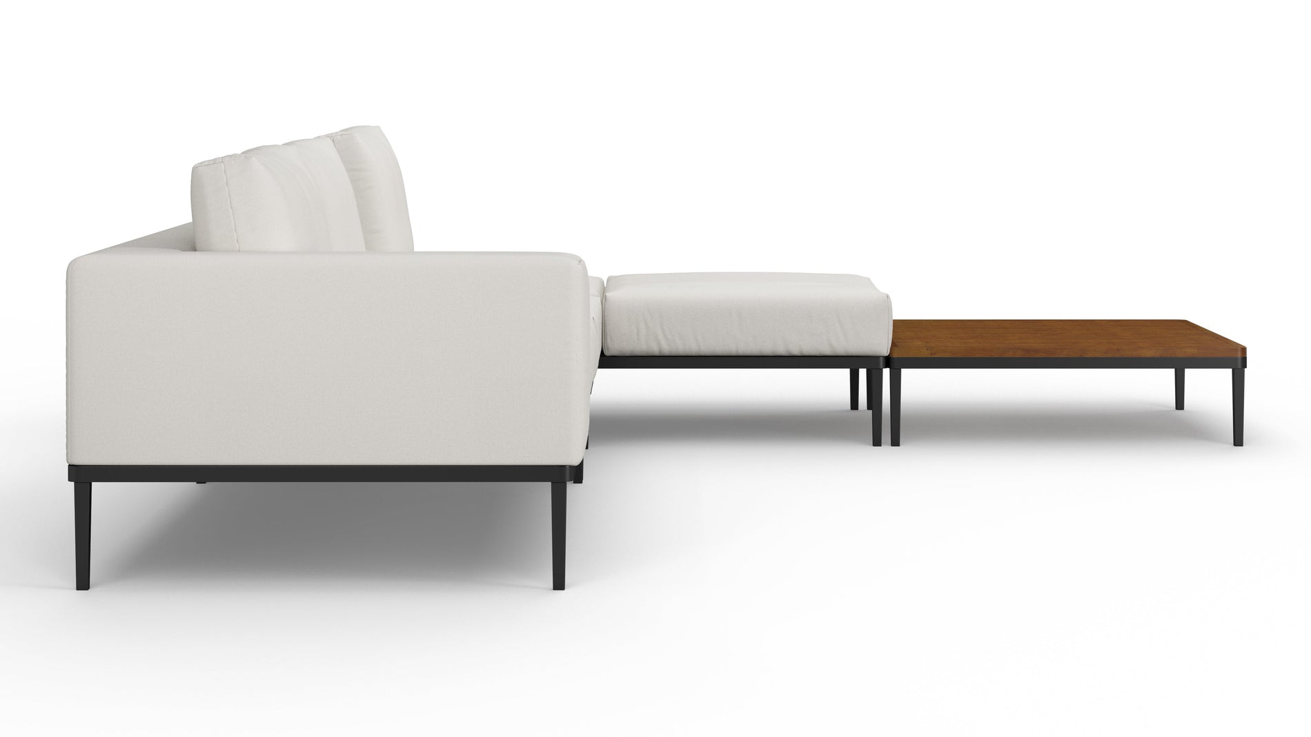 MarcusMarcus - Marcus Outdoor Sectional, Right Chaise with End Table, Shell Performance Weave