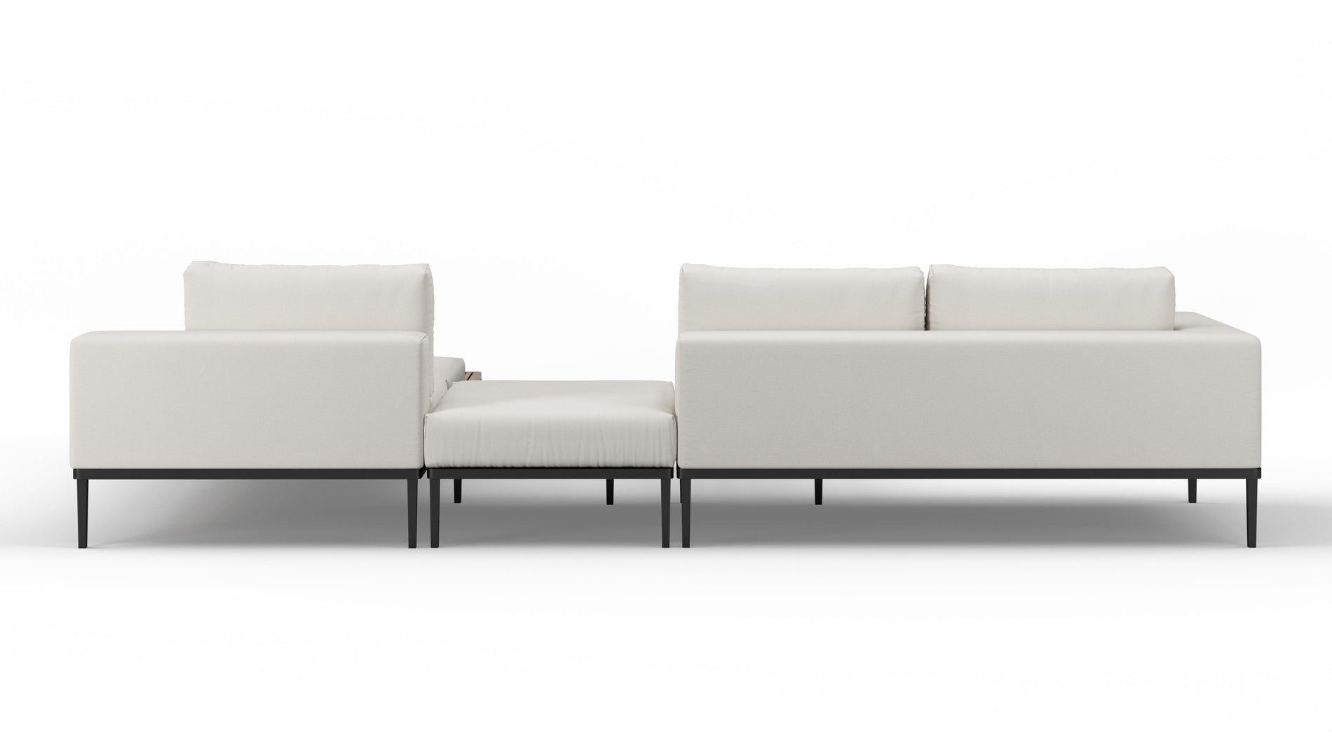 MarcusMarcus - Marcus Outdoor Sectional, Right Chaise with End Table, Shell Performance Weave