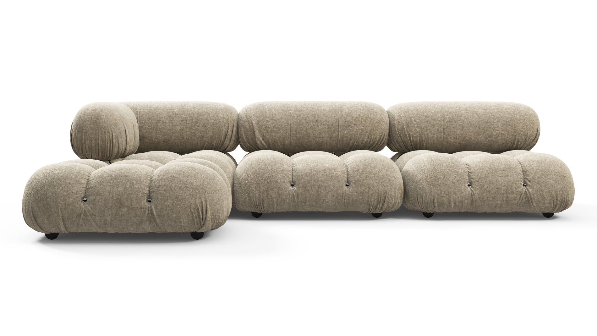 Bellini SectionalBeige Gray Chenille