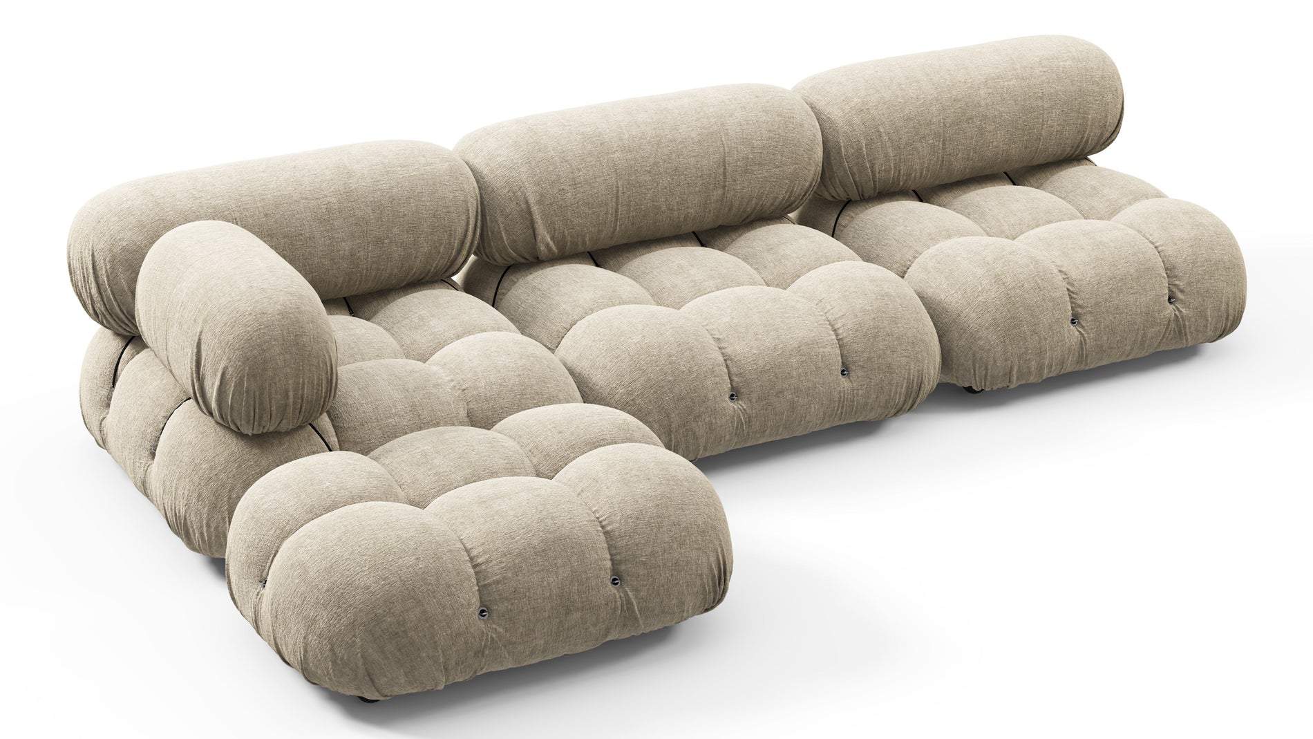 Bellini SectionalBeige Gray Chenille