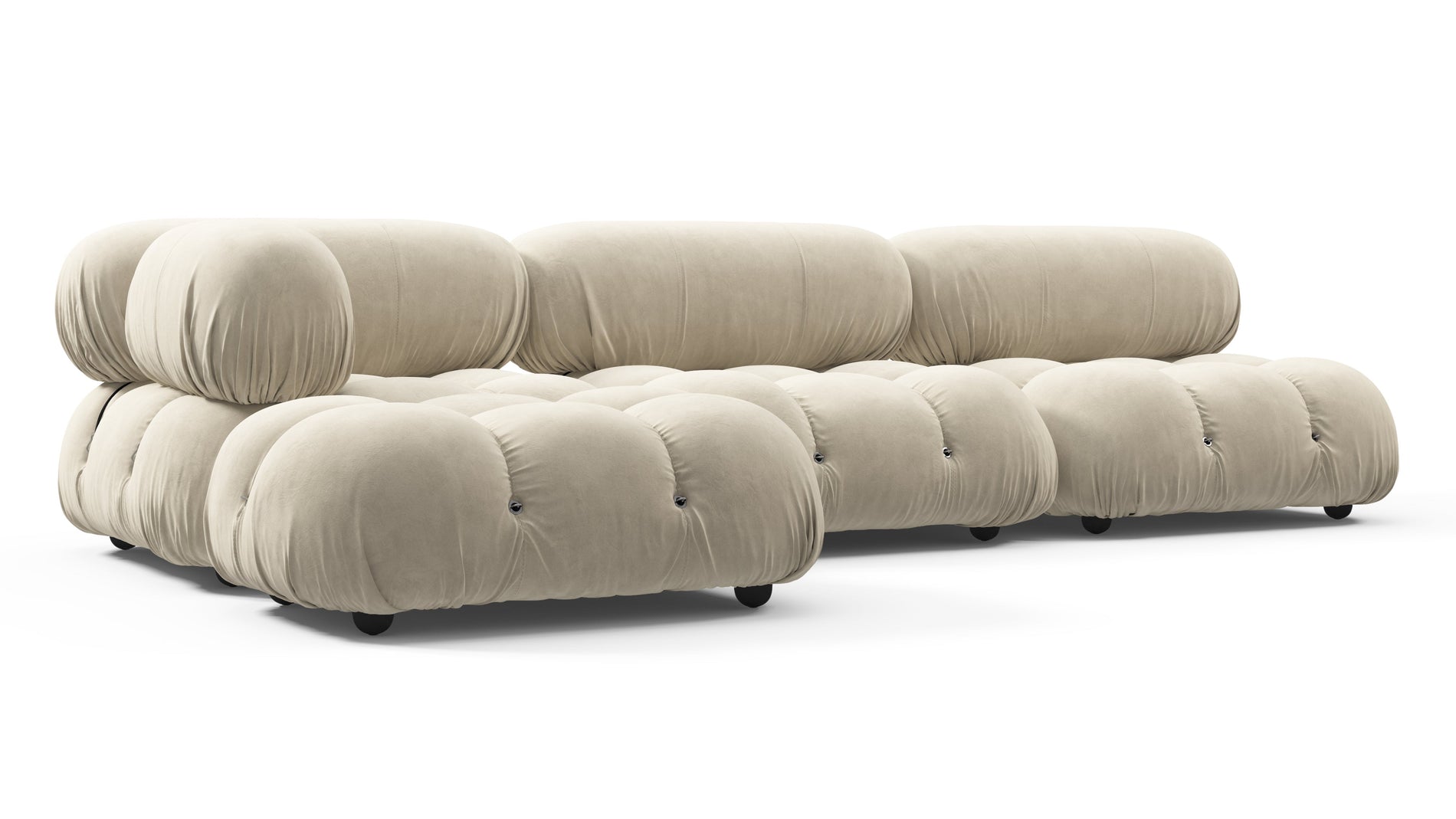 Bellini SectionalEggshell Vegan Suede