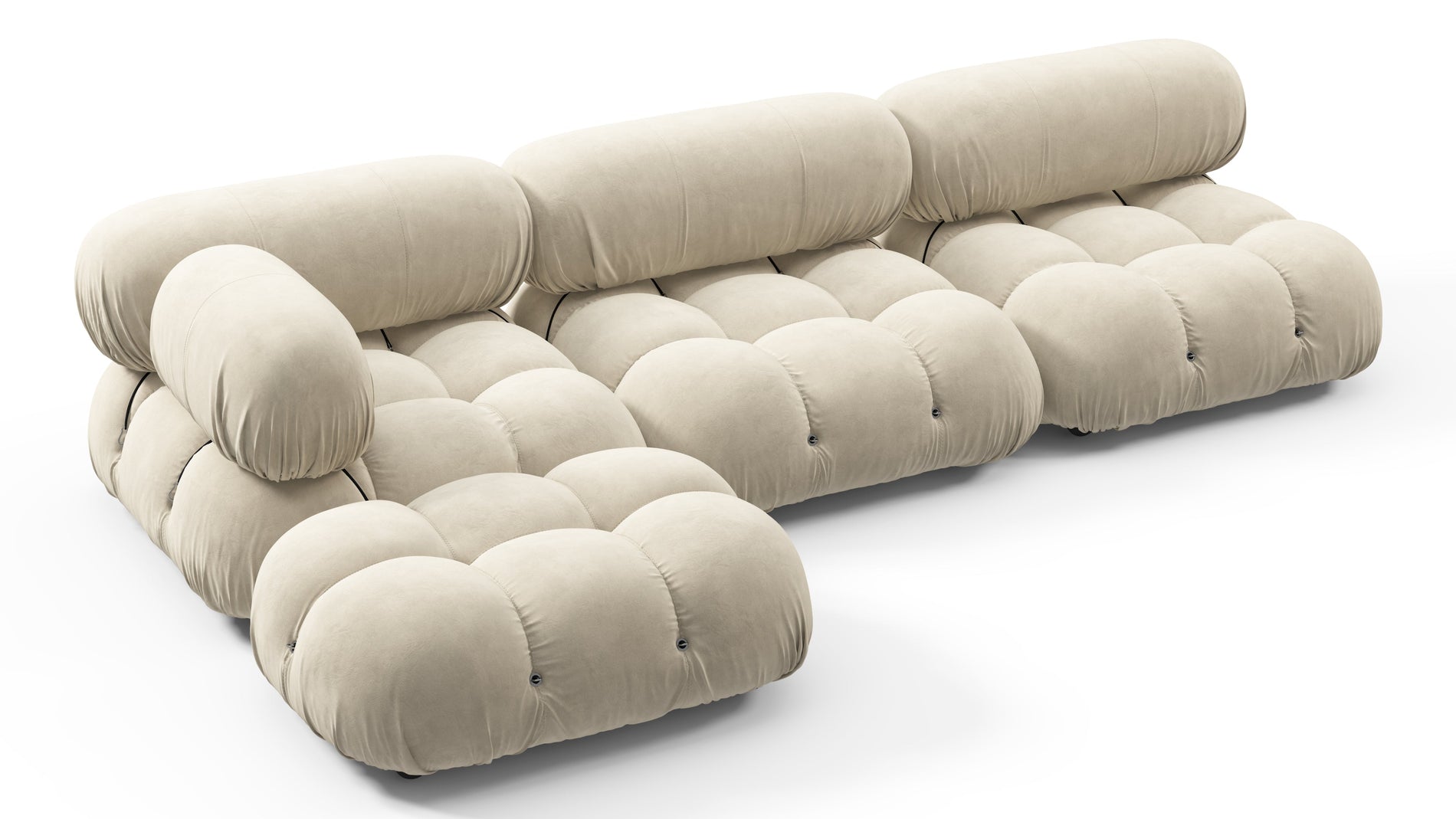 Bellini SectionalEggshell Vegan Suede